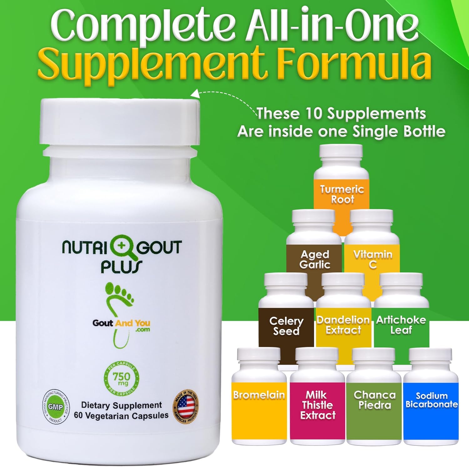 NutriGout Plus Bundle: Uric Acid Support with 3000 mg Tart Cherry Extract for Gout Relief