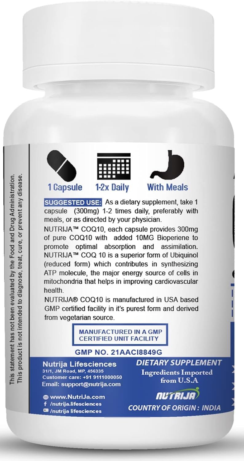 NutriJa CoQ10 300mg Capsules - 60 Count