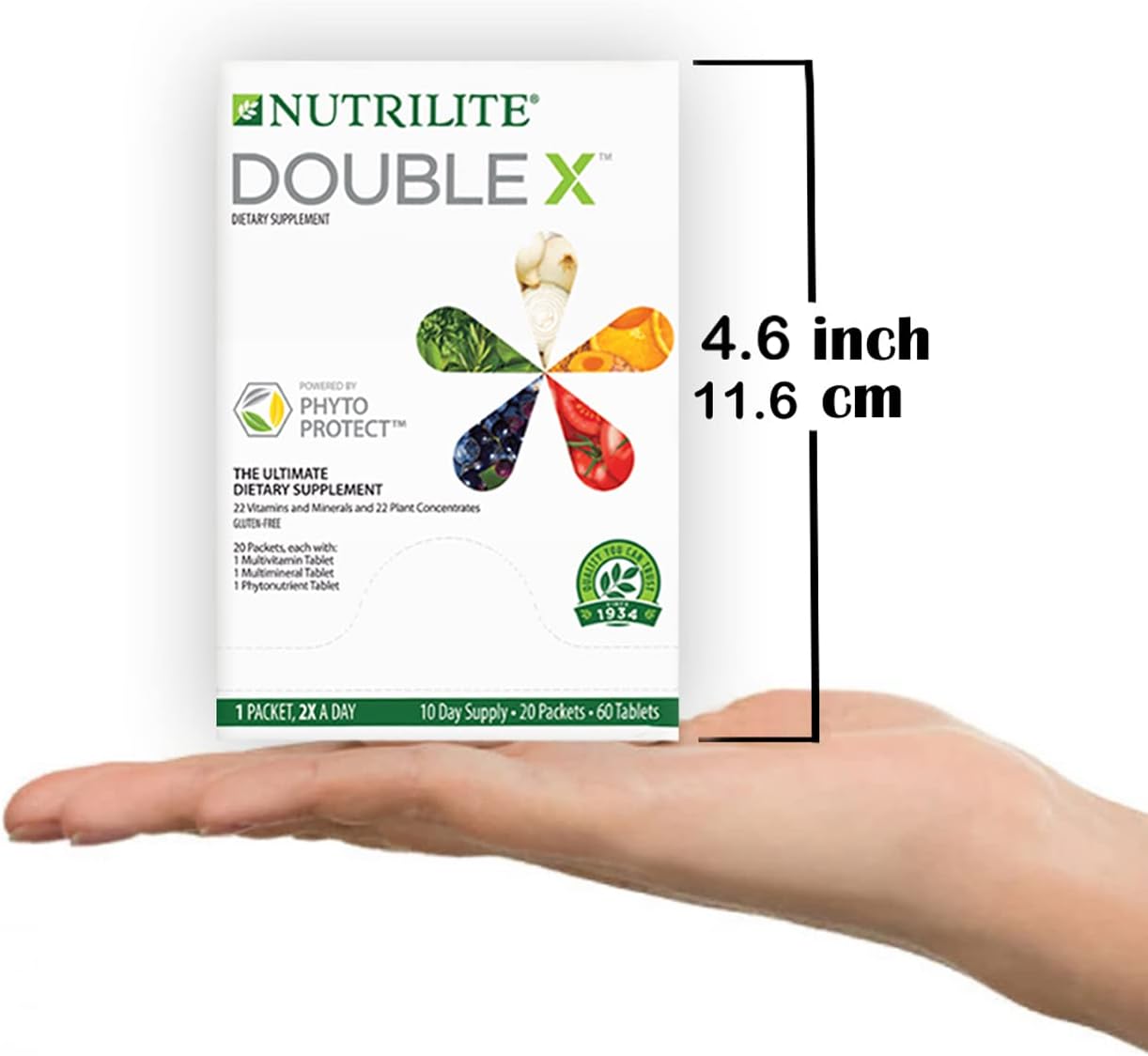 NUTRILITE DOUBLE X Multivitamin, Multimineral, and Phytonutrient Tablets with Case - 60 Tablets, 10-Day Supply
