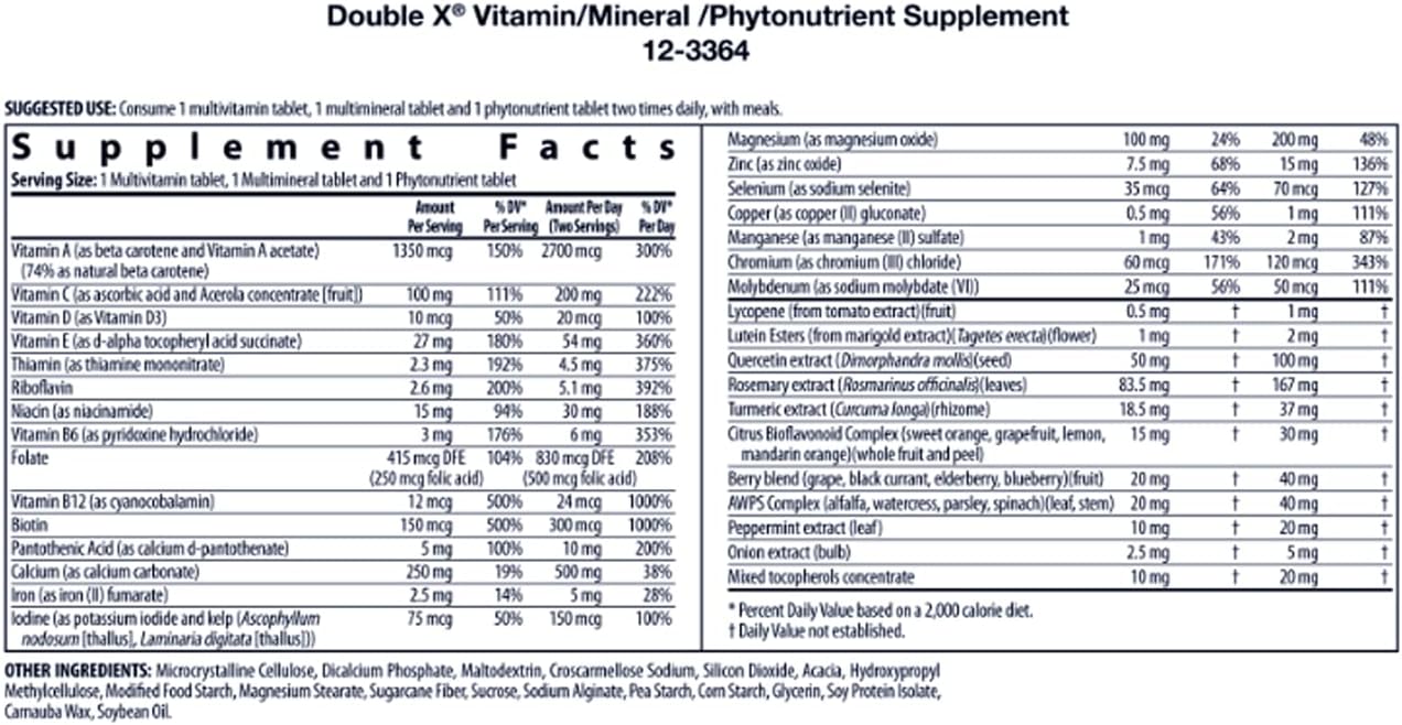 NUTRILITE DOUBLE X Multivitamin, Multimineral, and Phytonutrient Tablets with Case - 60 Tablets, 10-Day Supply