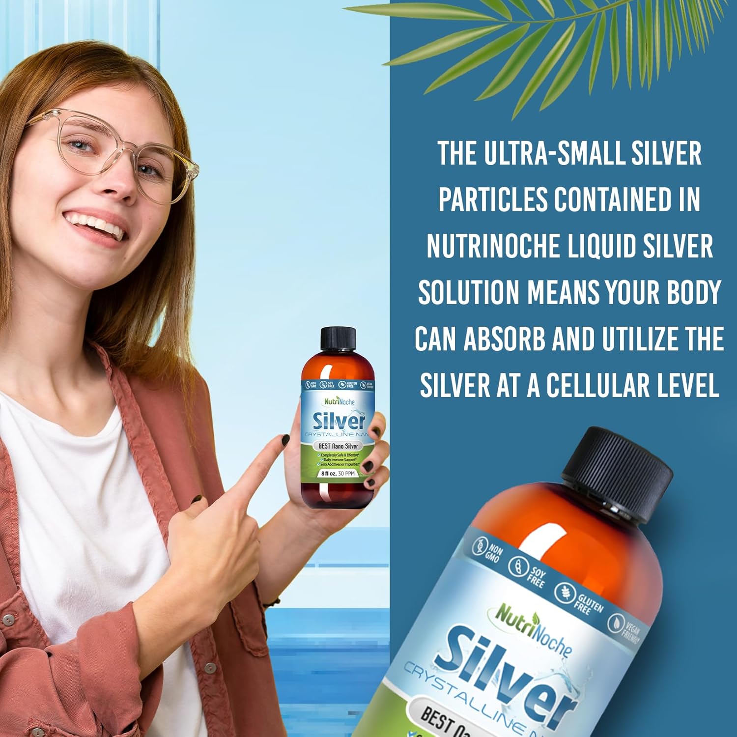 NutriNoche Colloidal Silver Spray | 99.99% Pure Nano Silver Particles | Ultra Crystalline Formula