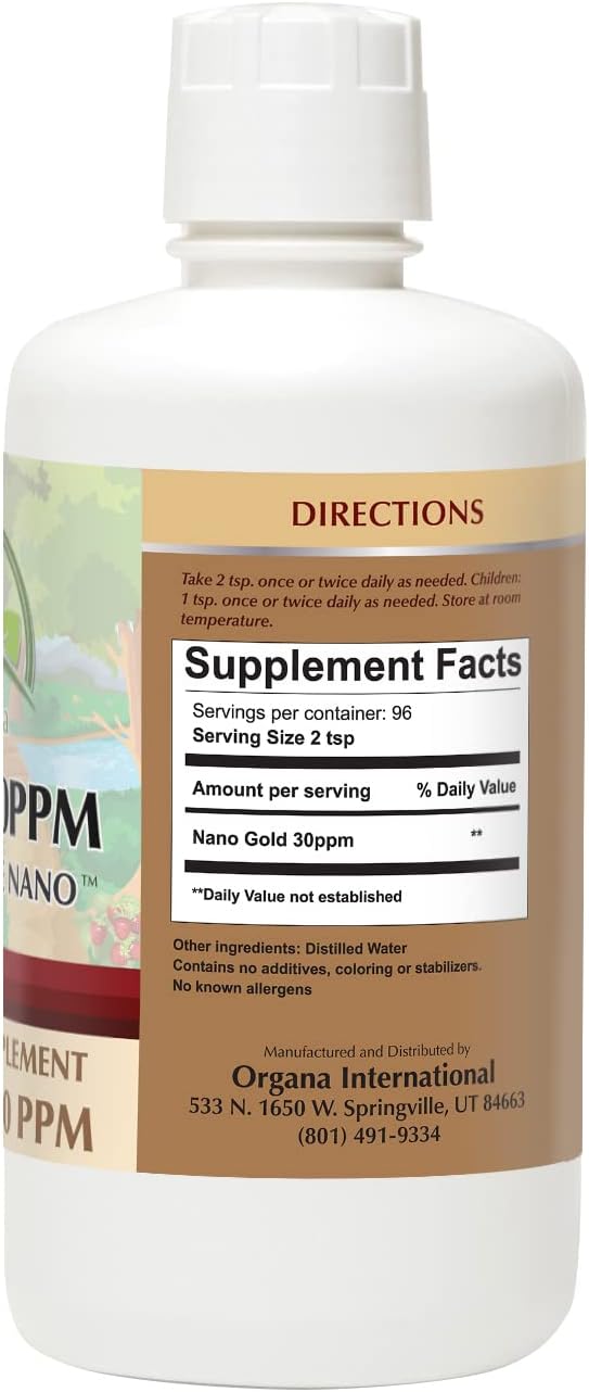 NutriNoche Organa Pure Crystalline Liquid Gold Supplement - 30 PPM - Colloidal Minerals 32 Ounce