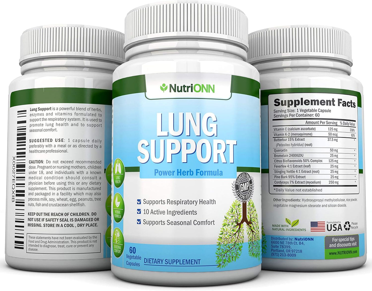 NutriONN Super Vitamin C Complex Tablets and Lung Support Capsules Combo for Enhanced Lung Health