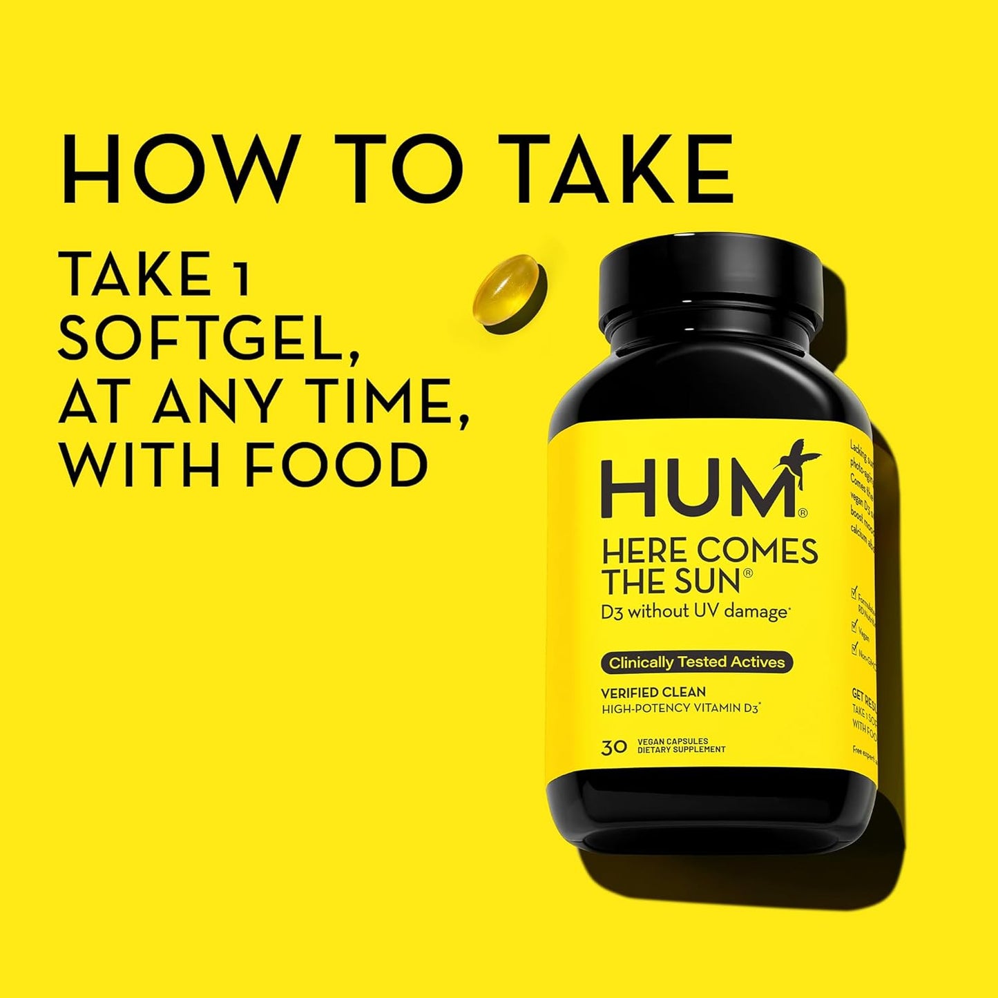 Nutrition HUM B12 Turbo with Vitamin D3 for a Boost of Sunshine and Energy