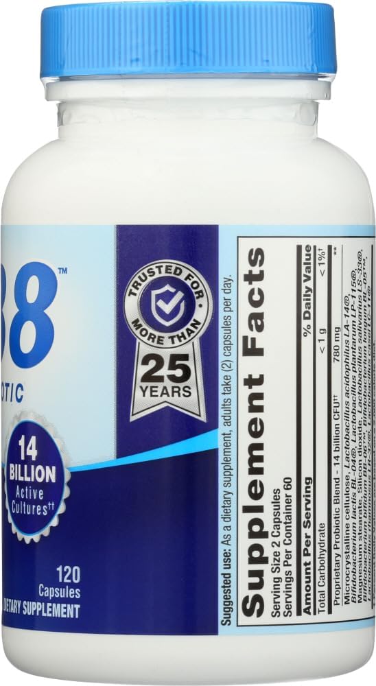Nutrition Now PB 8 Probiotic Acidophilus Capsules, 120-Count x 2 Pack for Digestive Health