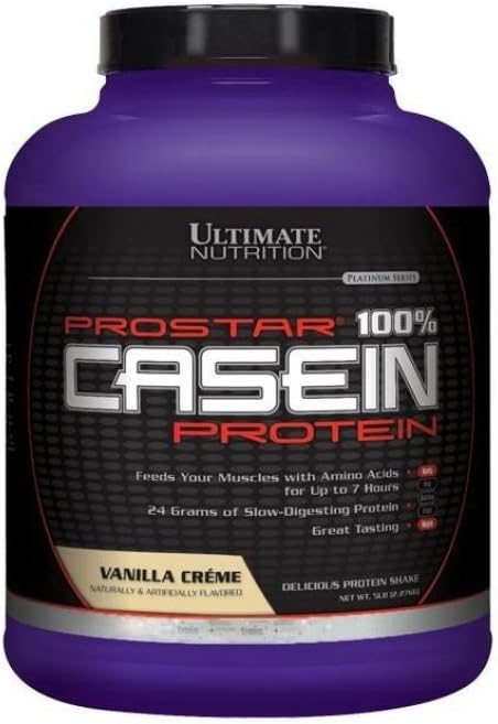 Nutrition Prostar Micellar Casein Protein Powder - Vanilla, 24g Protein, 9.9g EAAs, 4.6g BCAAs - 69 Servings - 5lbs