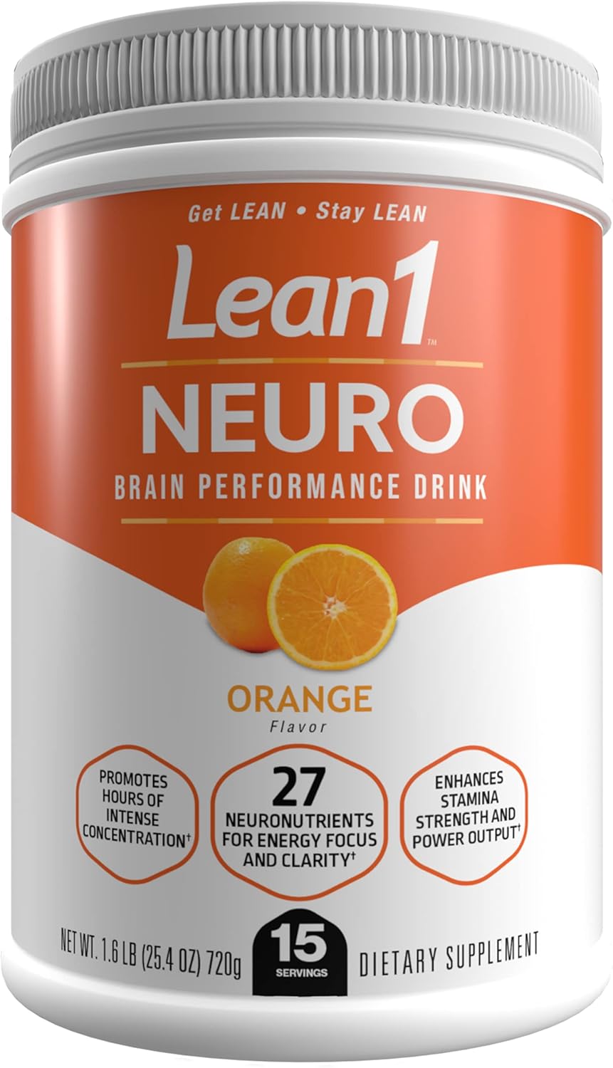 Nutrition53 Lean1 Neuro Orange Mental Energy Powder Drink - 15 Servings