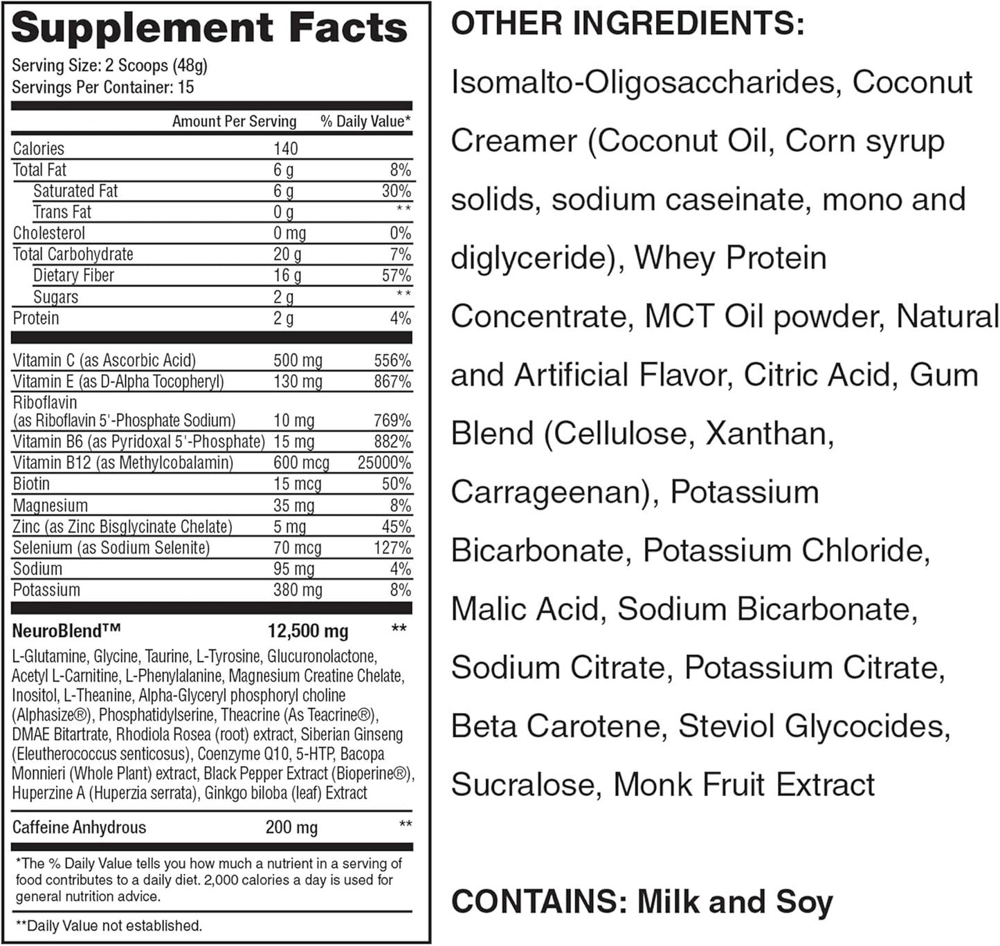 Nutrition53 Lean1 Neuro Orange Mental Energy Powder Drink - 15 Servings