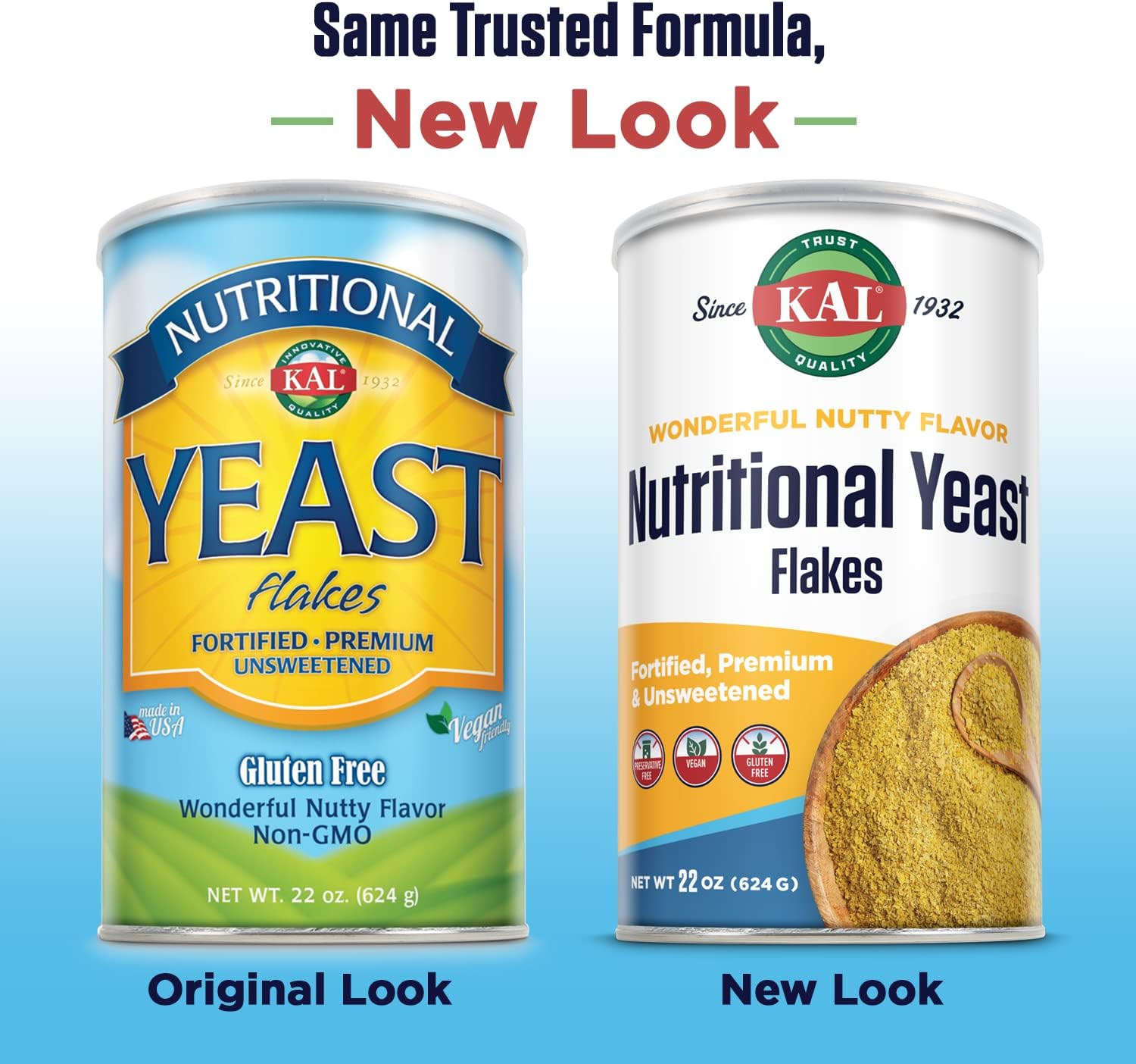 Nutritional Yeast Flakes with B12 & B Vitamins, Unsweetened, Vegan & Gluten Free, 22oz - Made in USA, 62 Servings