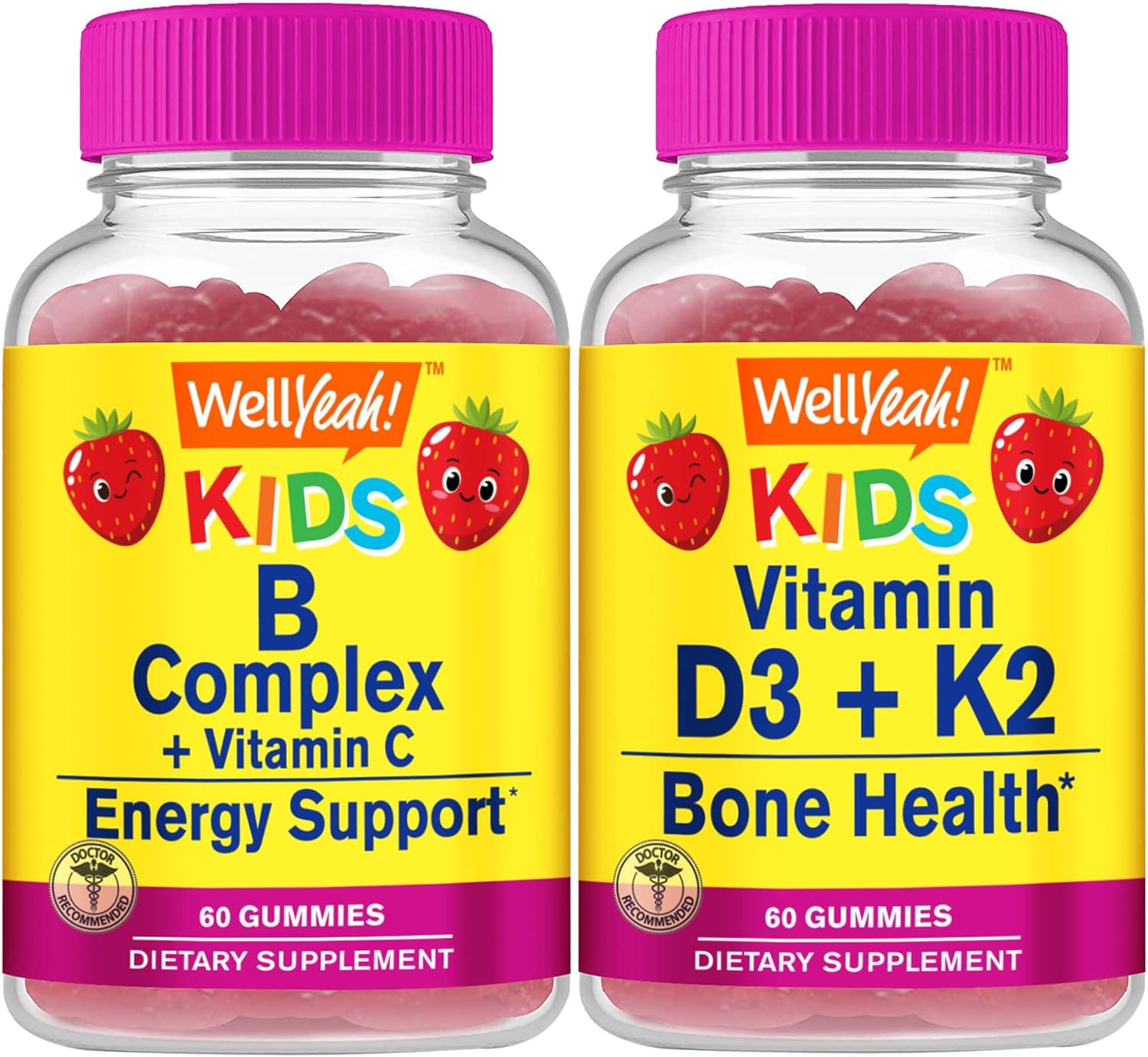 Nutritionally Complete Kids Gummy Bundle with B Complex, Vitamin D3, and K2 - Tasty, Gluten-Free, GMO-Free Chewables
