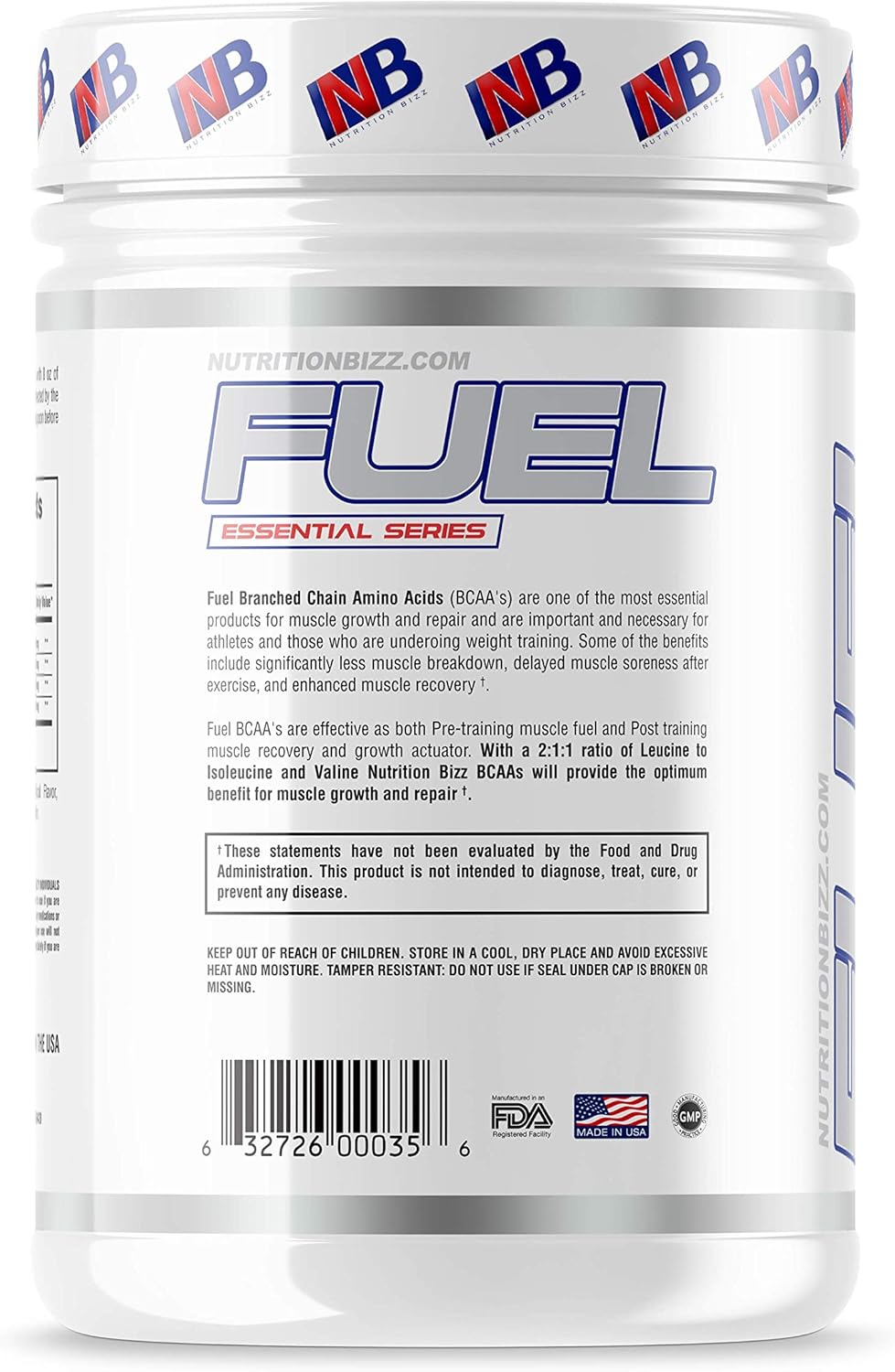 NutritionBizz BCAA Powder - Blue Raspberry Flavor, 5g BCAAs for Muscle Recovery and Endurance, 30 Servings - BoostGo Australia