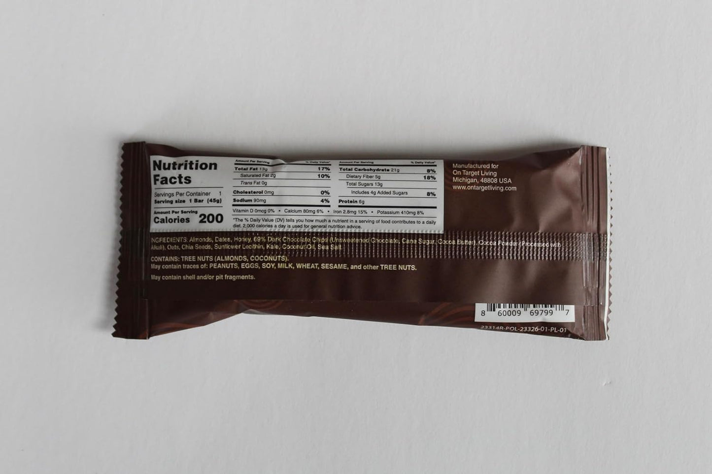 Nutritious Dark Chocolate Almond Butter Bars - 12-Pack of Healthy Snacks with Almonds, Dates, Honey, and Superfoods