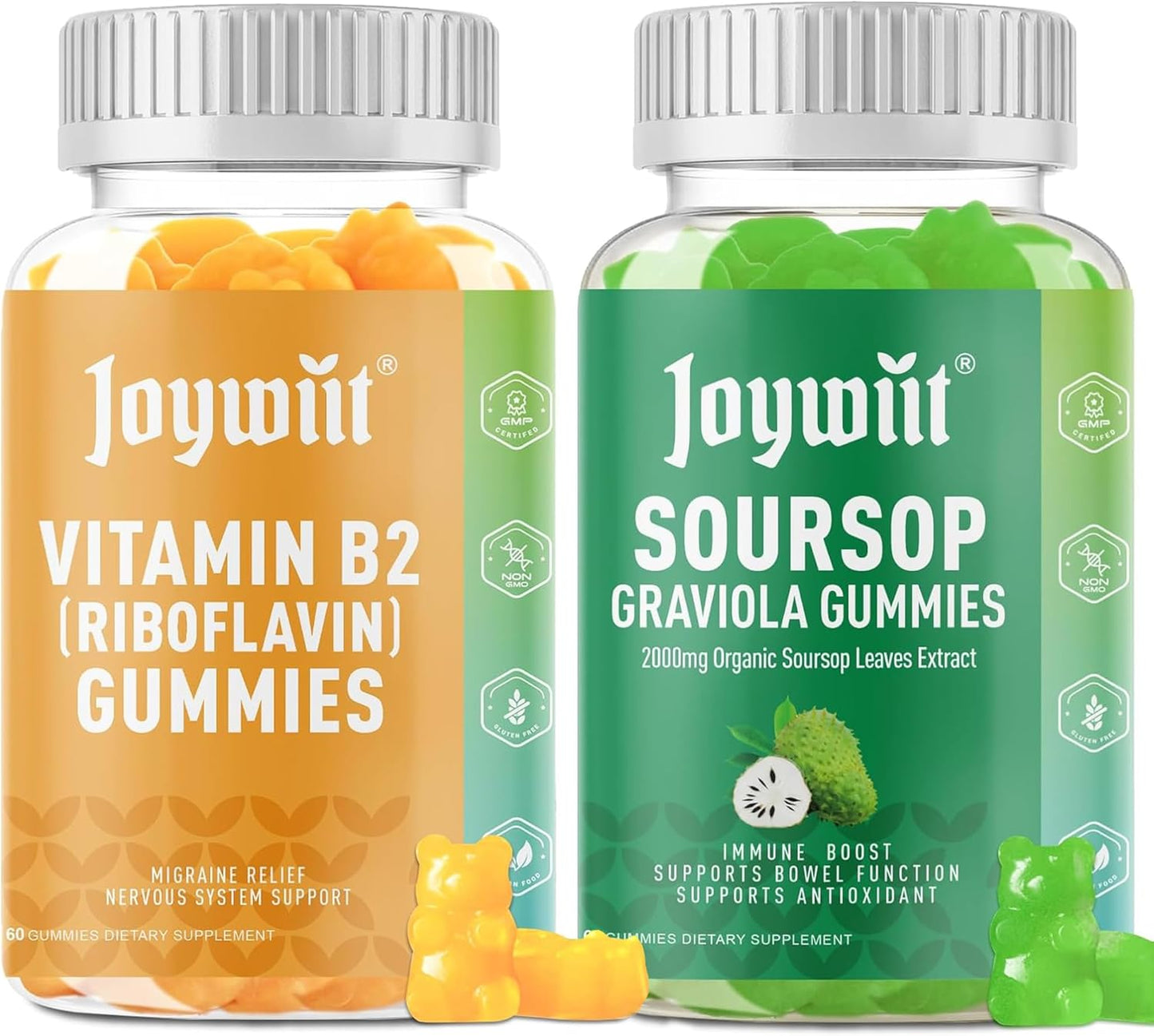 Nutritious Joywiit Vitamin B2 and Soursop Graviola Gummies for Health-conscious Individuals