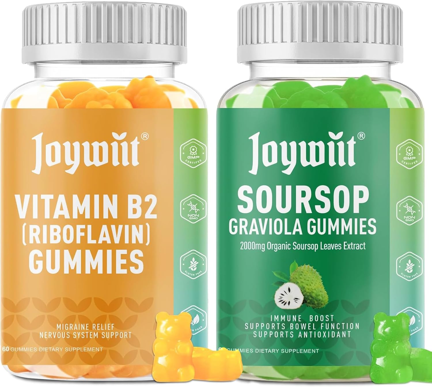 Nutritious Joywiit Vitamin B2 and Soursop Graviola Gummies for Health-conscious Individuals
