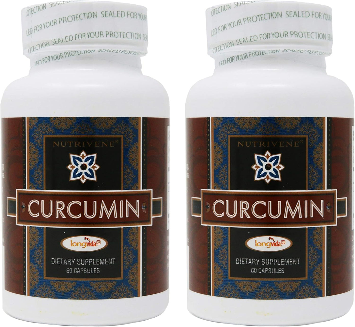 Nutrivene Curcumin Longvida 500mg Capsules, 2-Pack - Powerful Antioxidant Supplement for Joint Health and Inflammation Support