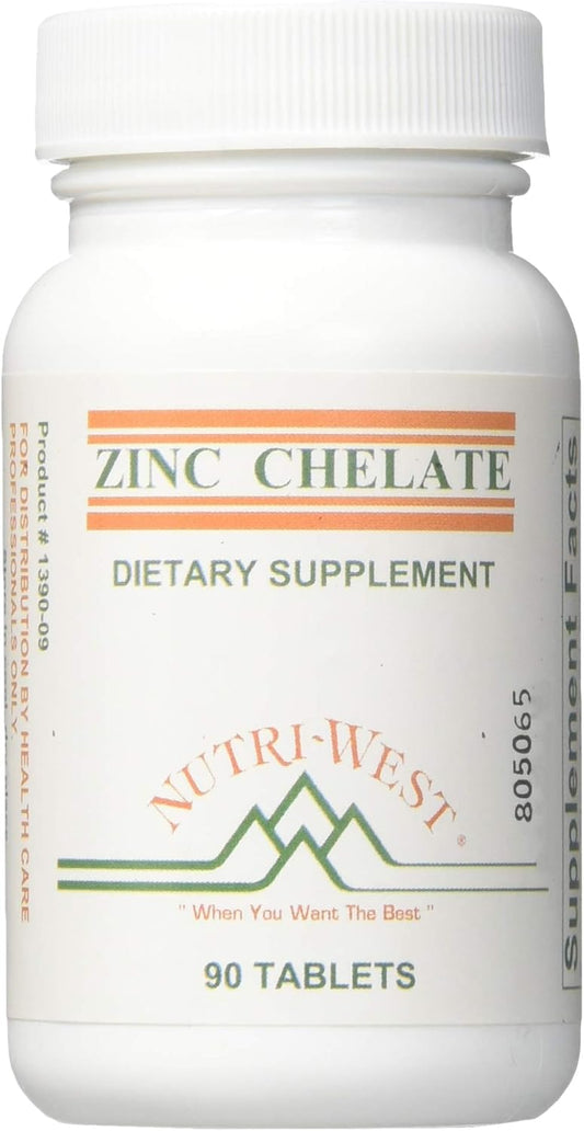 NutriWest Zinc Chelate 16 mg 90 Tablets - Essential Zinc Supplement for Optimal Health