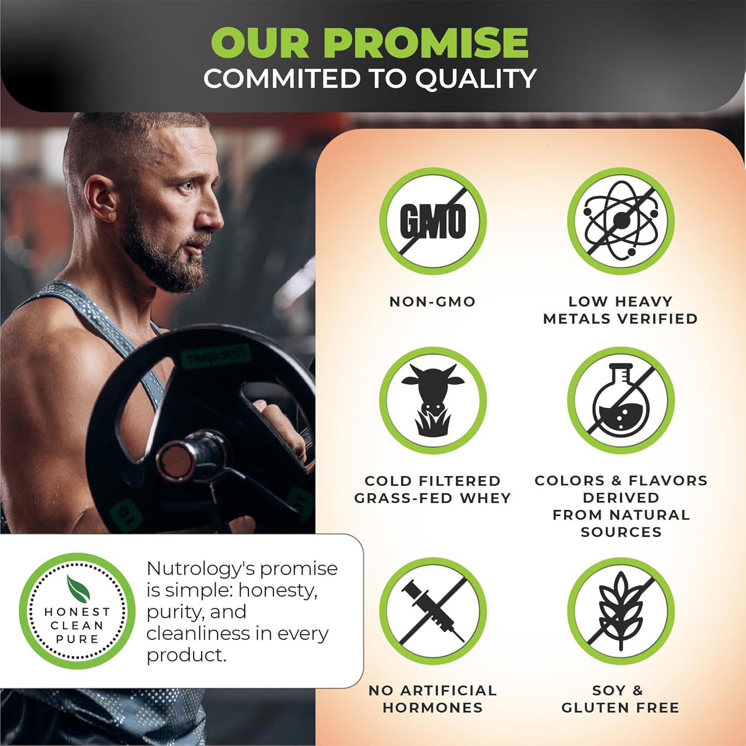 Nutrology Grass Fed Whey Protein Powder in Creamy Chocolate Flavor for Lean Muscle Recovery & Performance - Cold Processed with Amino Acids, 28 Servings