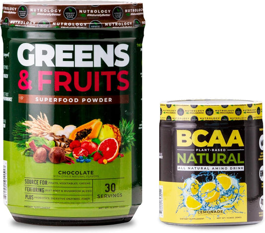 Nutrology Superfood Powder with Greens & Fruits in Chocolate & Lemonade Flavors (30 Servings)