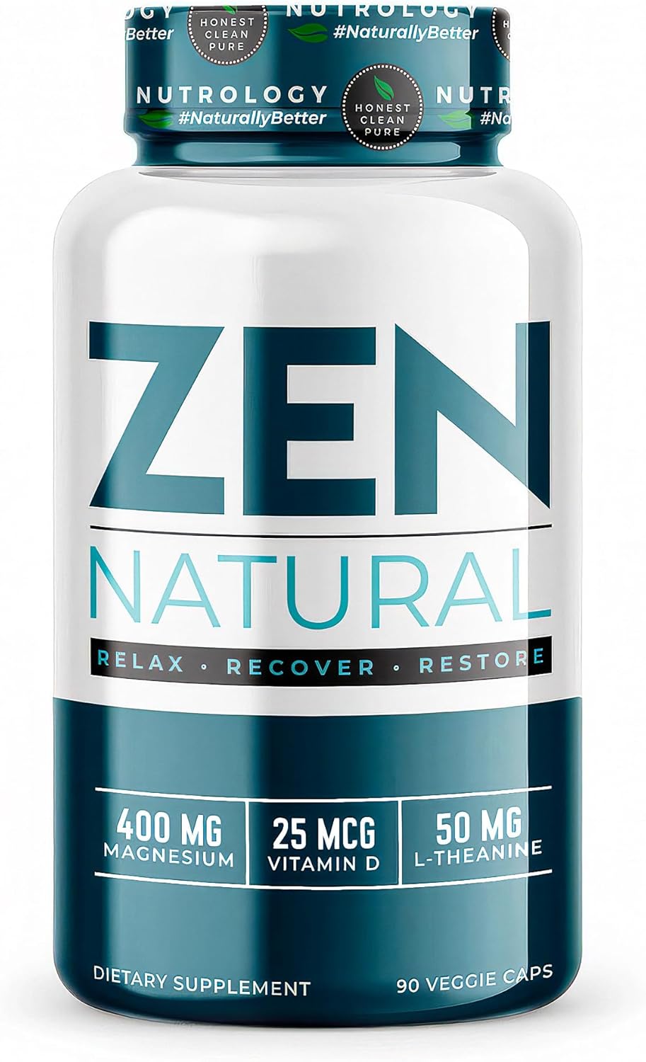 Nutrology TRIPACT Protein Powder & Zen Natural Magnesium Supplement Bundle - Vanilla Latte Cinnamon Flavor - 20 Servings Each