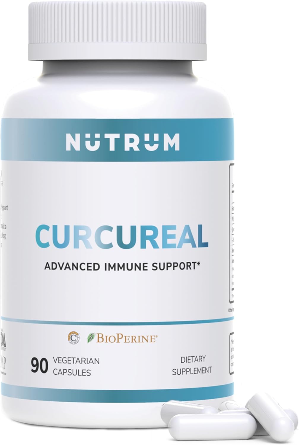Nutrum's Advanced Vegan Immune Support Supplements with Curcumin, Fucoidan, and Herbal Extracts - 90 Capsules for Cellular Health and Immunity Boost