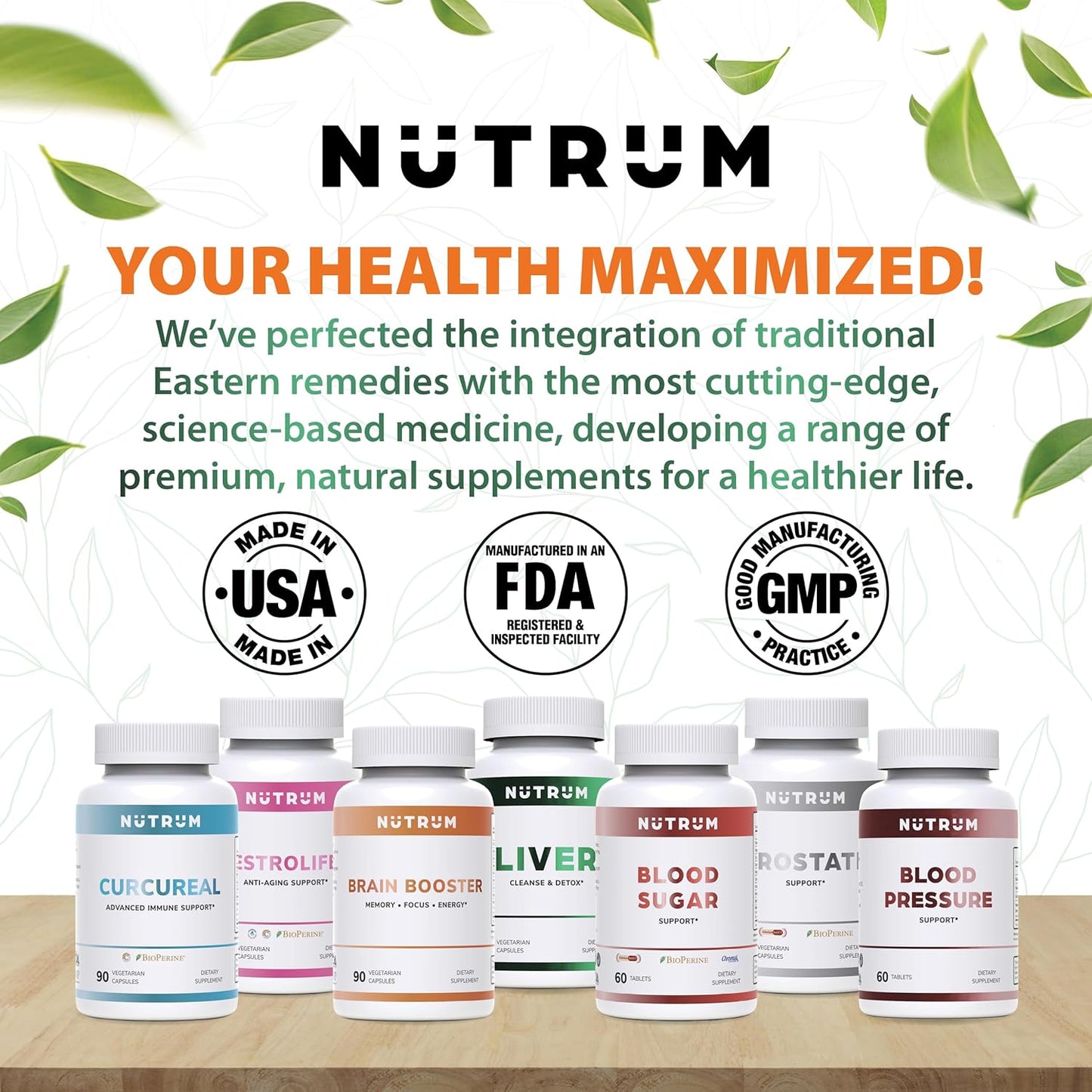 Nutrum's Advanced Vegan Immune Support Supplements with Curcumin, Fucoidan, and Herbal Extracts - 90 Capsules for Cellular Health and Immunity Boost