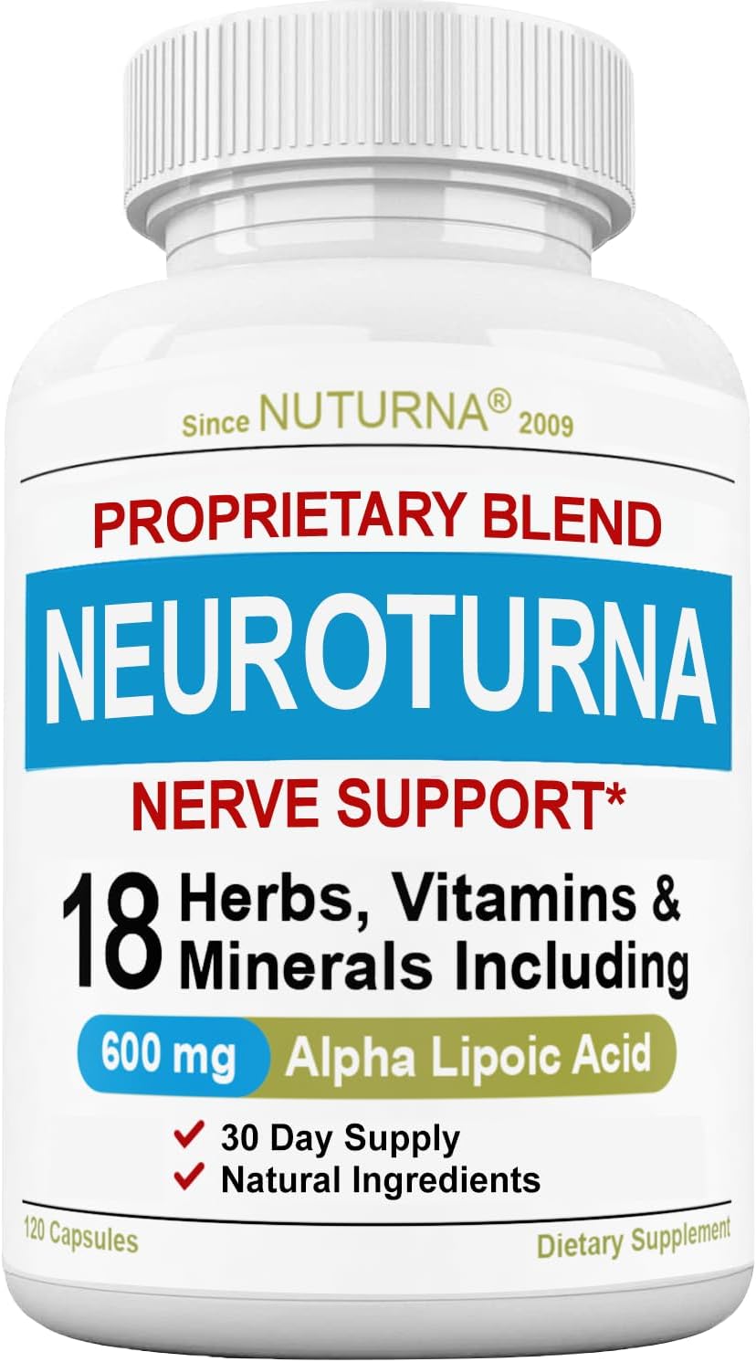 Nuturna Neuropathy Supplement: Maximum Strength ALA Nerve Support - 18-in-1 Natural Nerve Vitamins - 120.01 Capsules