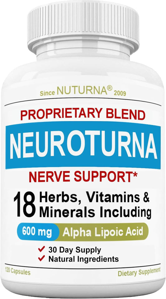 Nuturna Neuropathy Supplement: Maximum Strength ALA Nerve Support - 18-in-1 Natural Nerve Vitamins - 120.01 Capsules