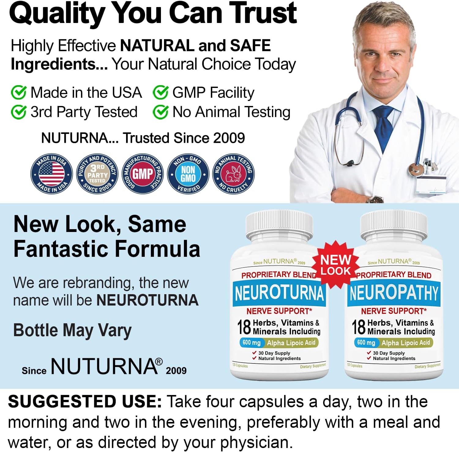 Nuturna Neuropathy Supplement: Maximum Strength ALA Nerve Support - 18-in-1 Natural Nerve Vitamins - 120.01 Capsules