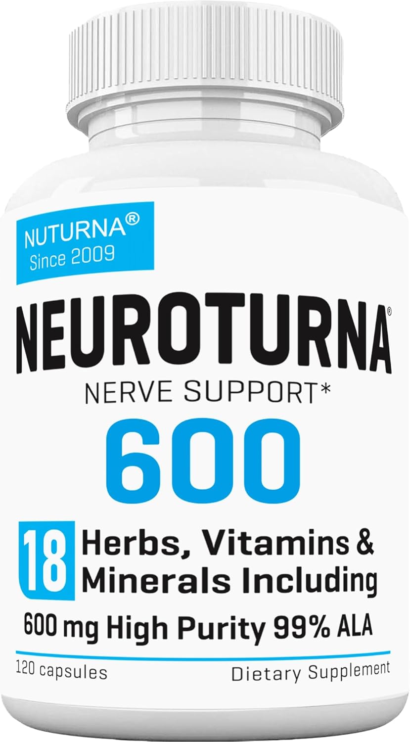 Nuturna Neuropathy Support Supplement - Maximum Strength ALA Nerve Support - Natural Nerve Vitamins - 120.02 Capsules