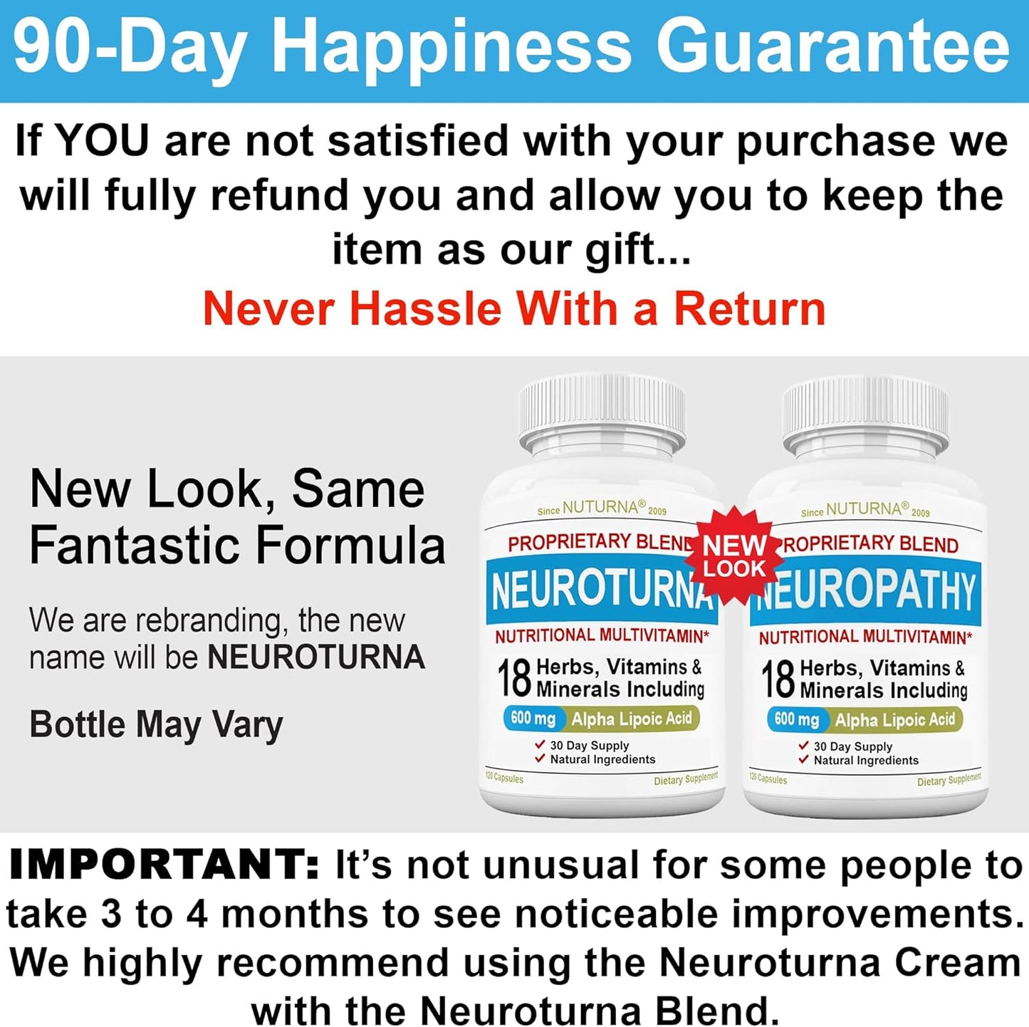 Nuturna Neuroturna Nerve Support Bundle: 600mg ALA Capsules + 4oz Nerve Cream for Neuropathy Relief