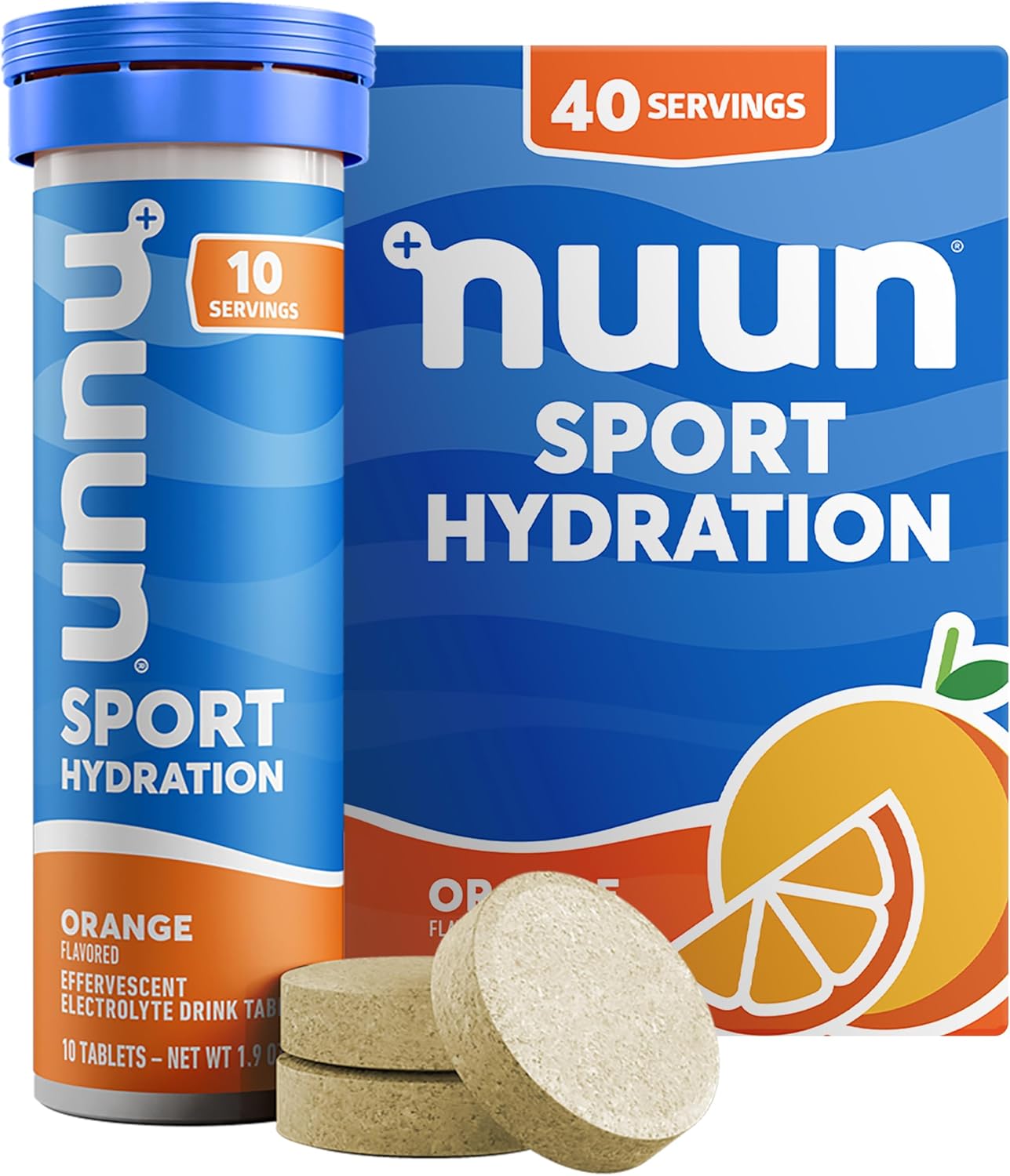 Nuun Sport Electrolyte Drink Tablets, Orange Flavored, 40 Count Pack