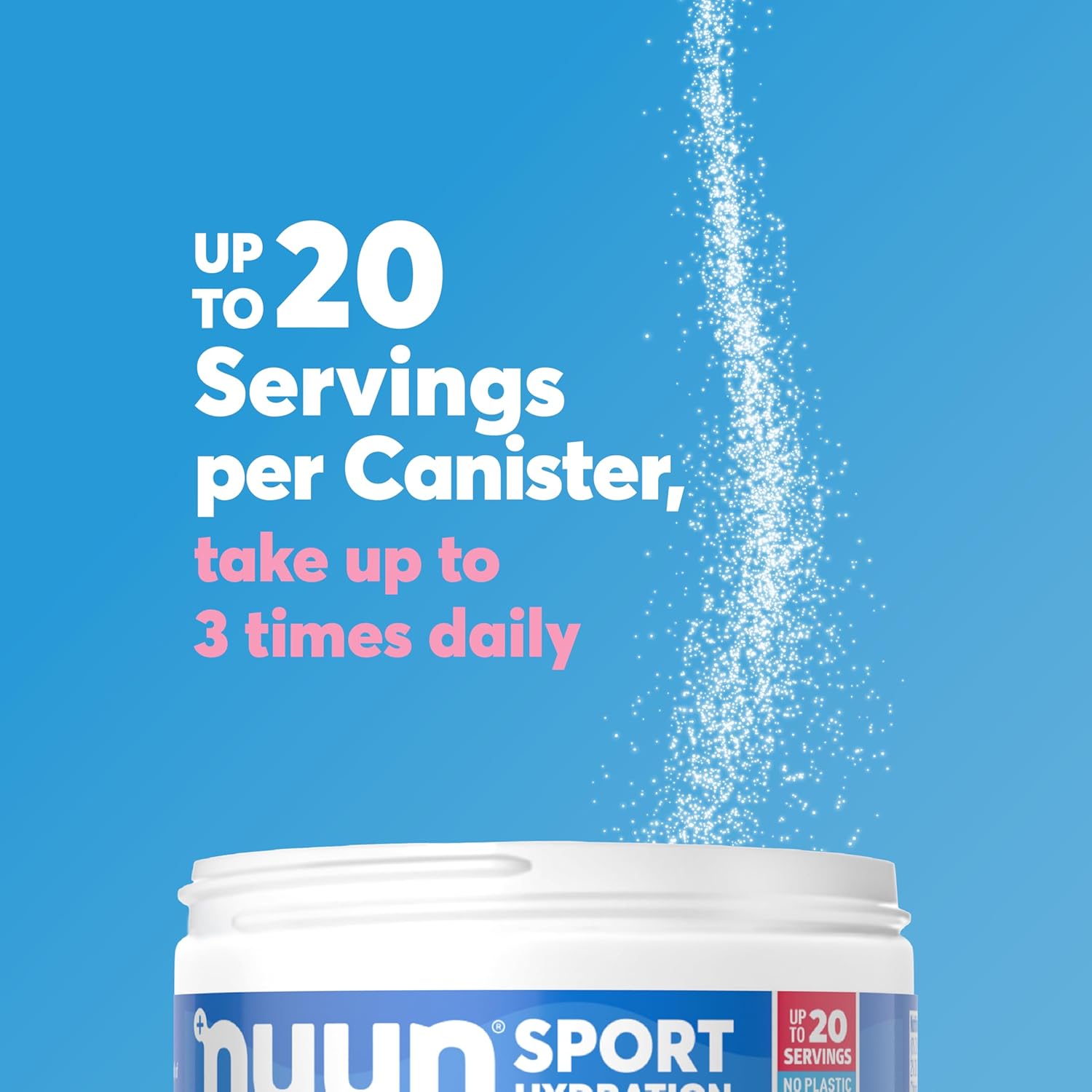 Nuun Sport Electrolyte Powder Canister - Strawberry Kiwi, Hydration Drink Mix with 5 Essential Electrolytes, 15mg Magnesium, Vegan, Non-GMO - 20 Servings