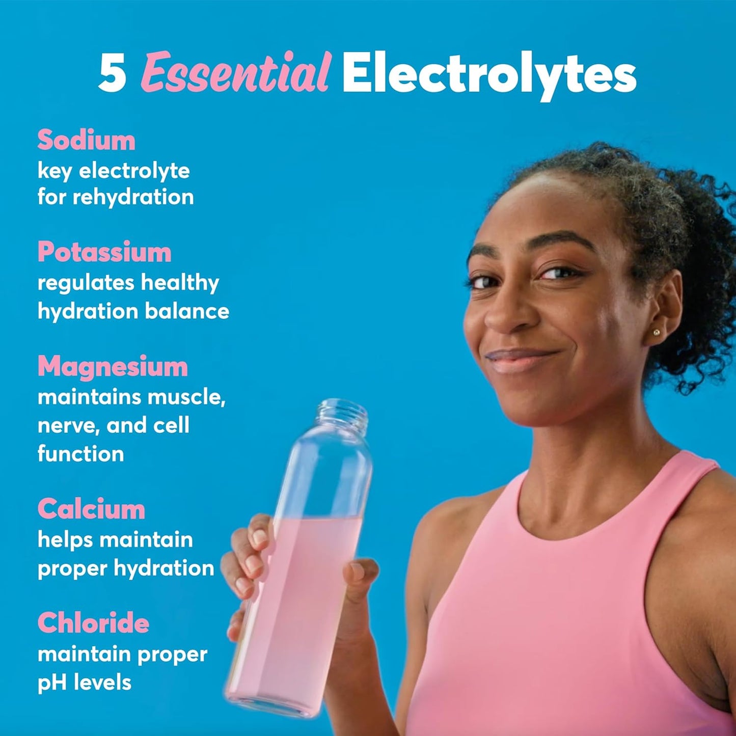 Nuun Sport Pink Lemonade Electrolyte Powder Canister - Hydration Drink Mix with 5 Essential Electrolytes, 15mg Magnesium, 1g Sugar, Non-GMO, Vegan - Up to 20 Servings