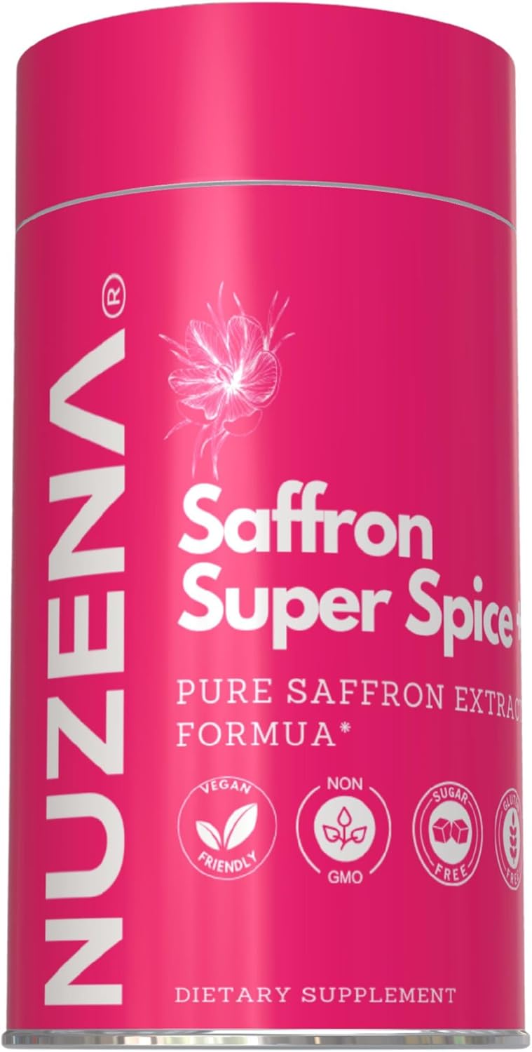 Nuzena Saffron Extract Supplements - 88.5mg per Serving - Mood Enhancer - Vegan - Non-GMO - Pure Saffron for Eyes, Memory, Mood - 60 Capsules