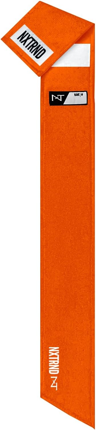 NXT NXTRND Streamer Football Towel - Thin Sports Towel for Drying Hands & Accessories (Orange)