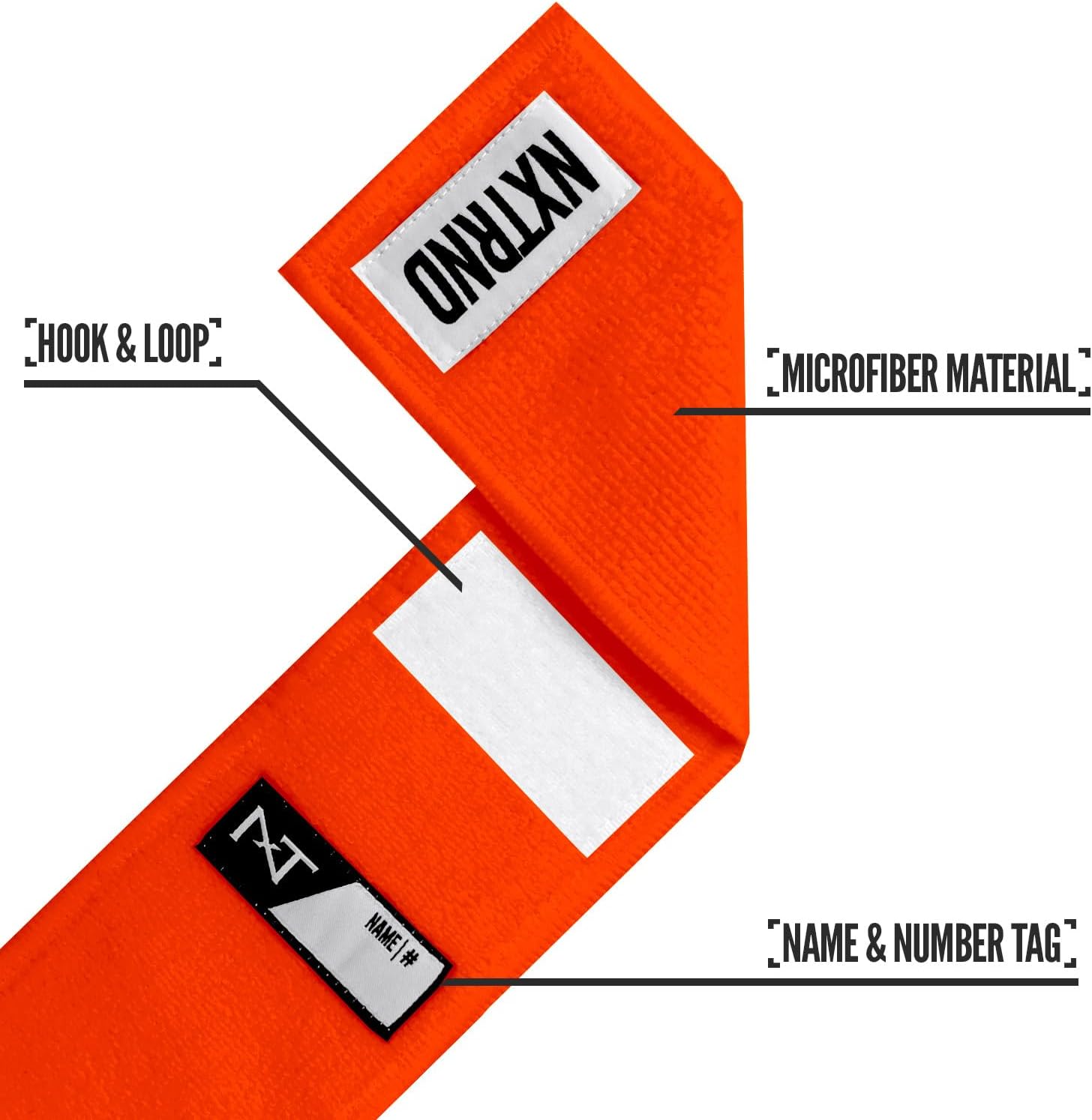 NXT NXTRND Streamer Football Towel - Thin Sports Towel for Drying Hands & Accessories (Orange)