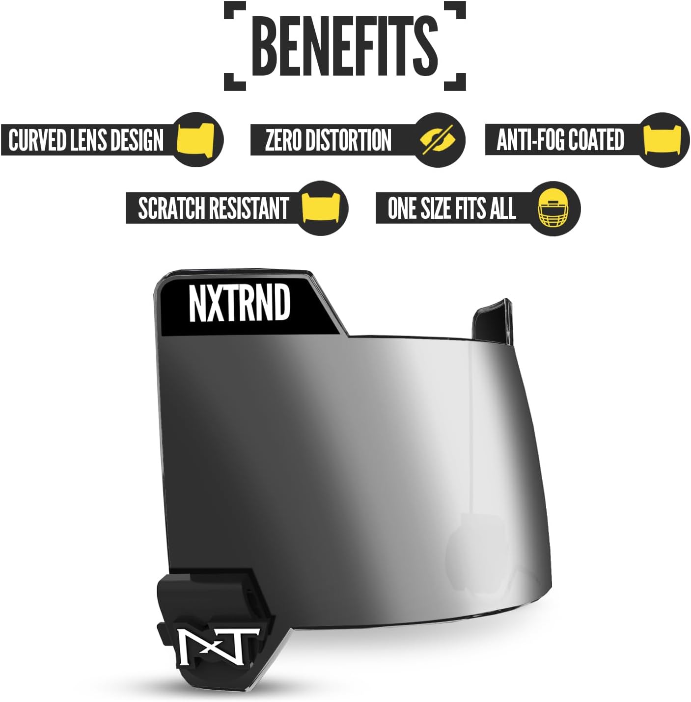 NXT NXTRND VZR3 Football Visor with Curved Lens Technology for Adult & Youth Helmets