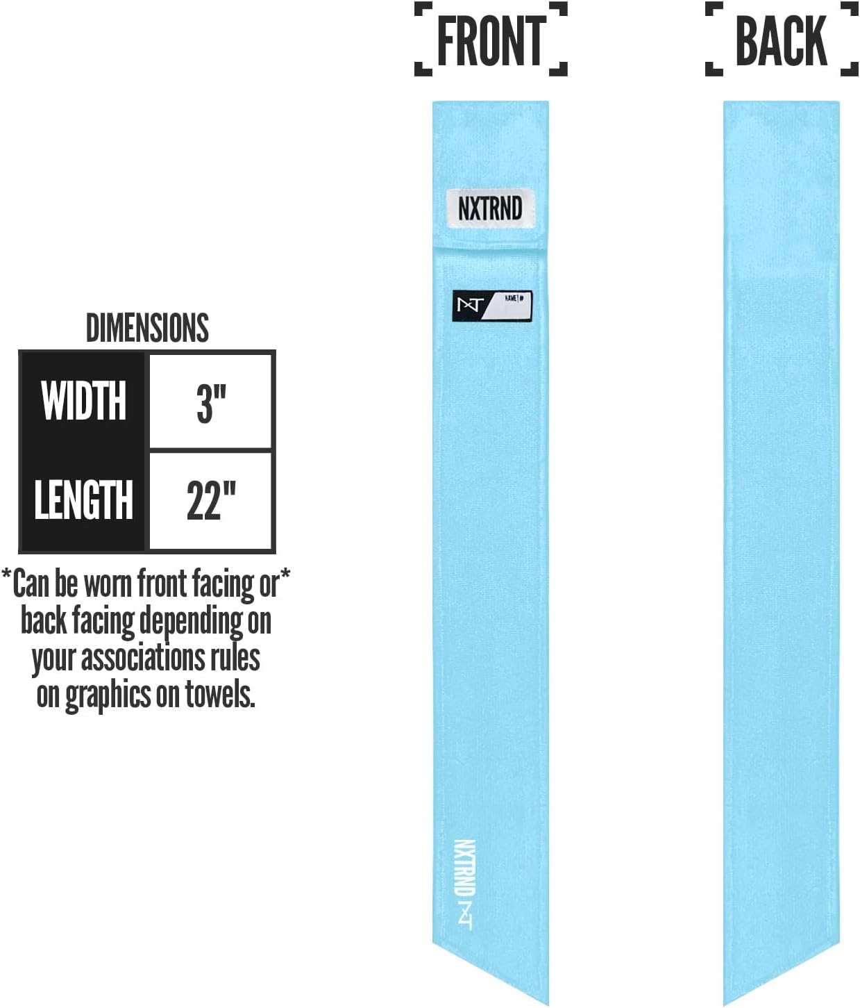 Nxtrnd Streamer Football Towel - Columbia Blue Thin Sports Towel for Drying Hands and Accessories