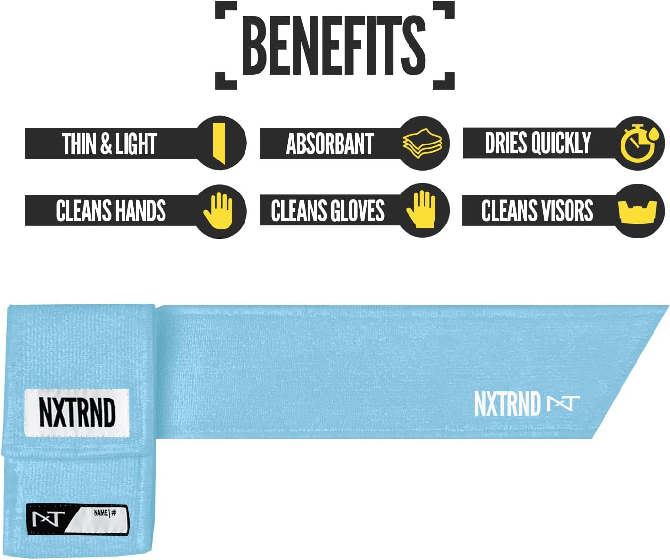 Nxtrnd Streamer Football Towel - Columbia Blue Thin Sports Towel for Drying Hands and Accessories