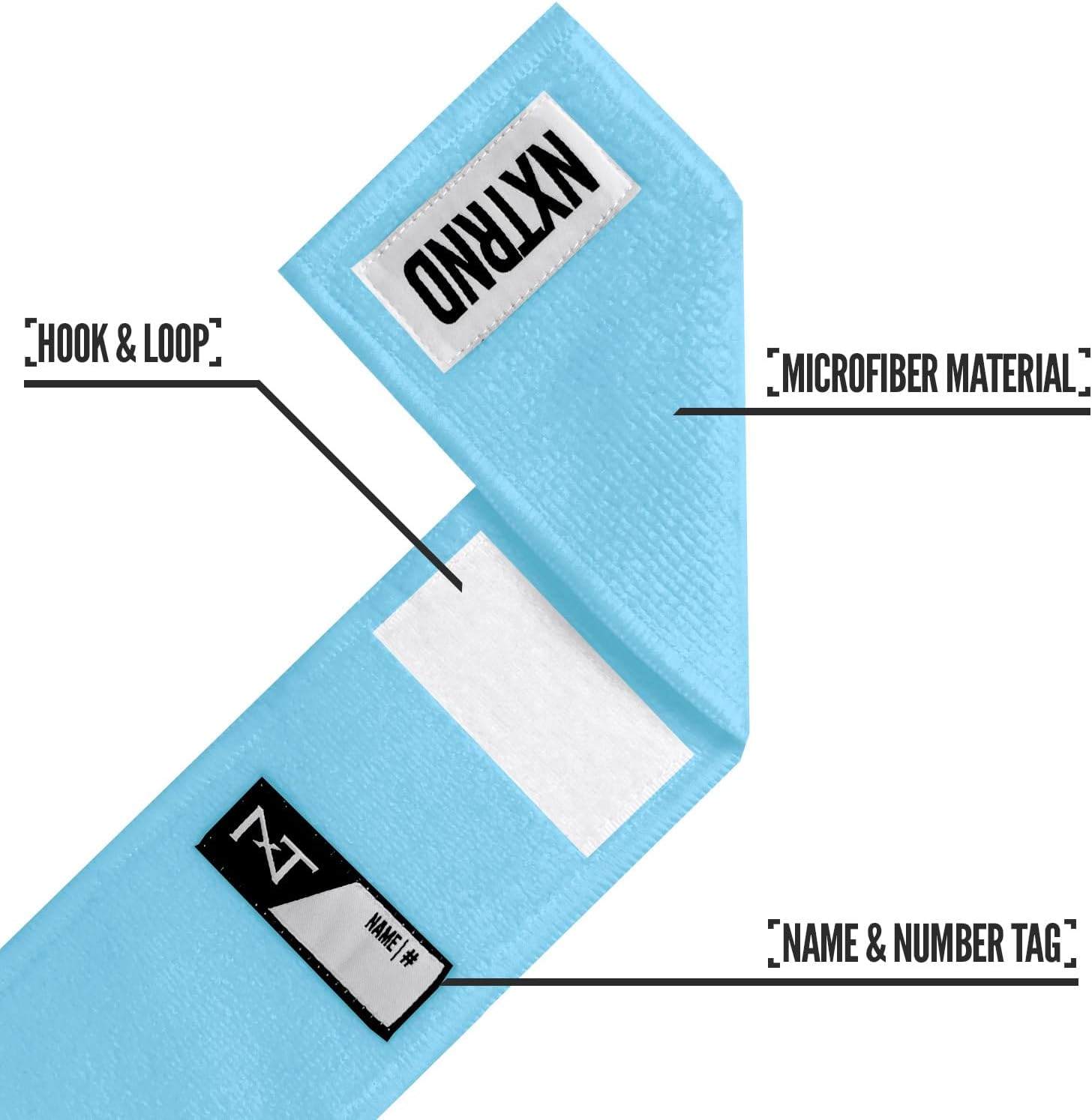 Nxtrnd Streamer Football Towel - Columbia Blue Thin Sports Towel for Drying Hands and Accessories