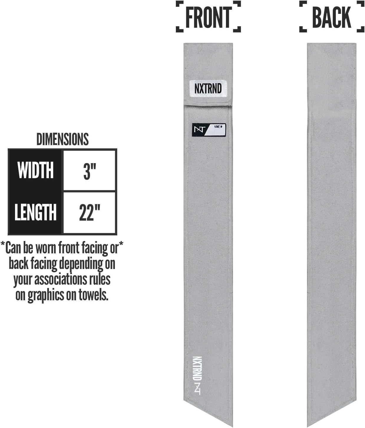 Nxtrnd Streamer Football Towel - Lightweight Sports Towel for Hands & Gear - Quick Drying (Light Grey)