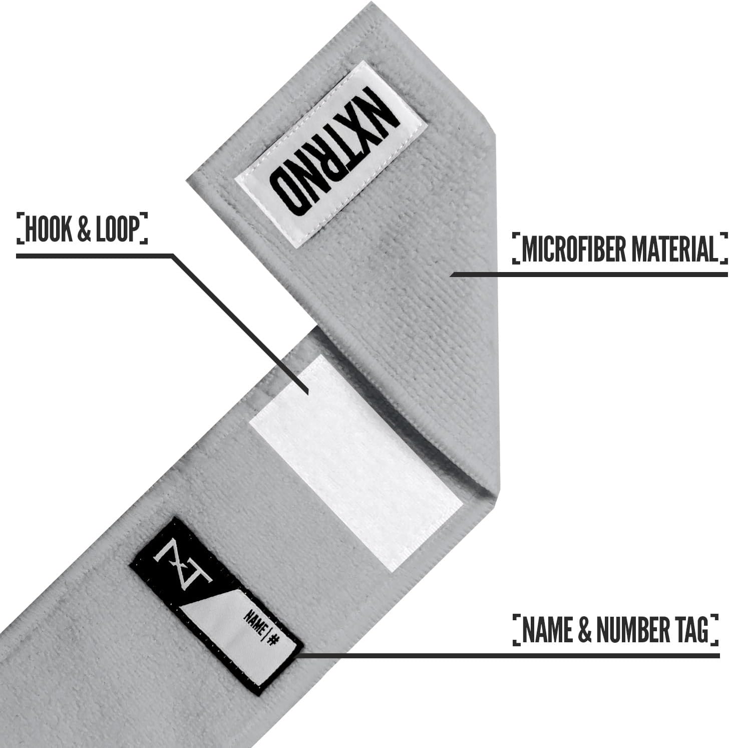 Nxtrnd Streamer Football Towel - Lightweight Sports Towel for Hands & Gear - Quick Drying (Light Grey)