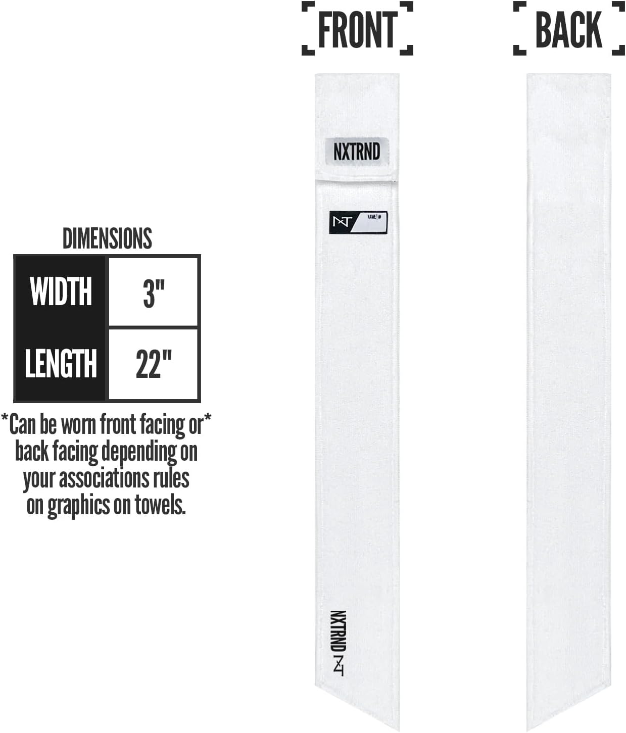 Nxtrnd Streamer Football Towel - Lightweight Thin Sports Towel for Drying Hands & Football Gear - White Color