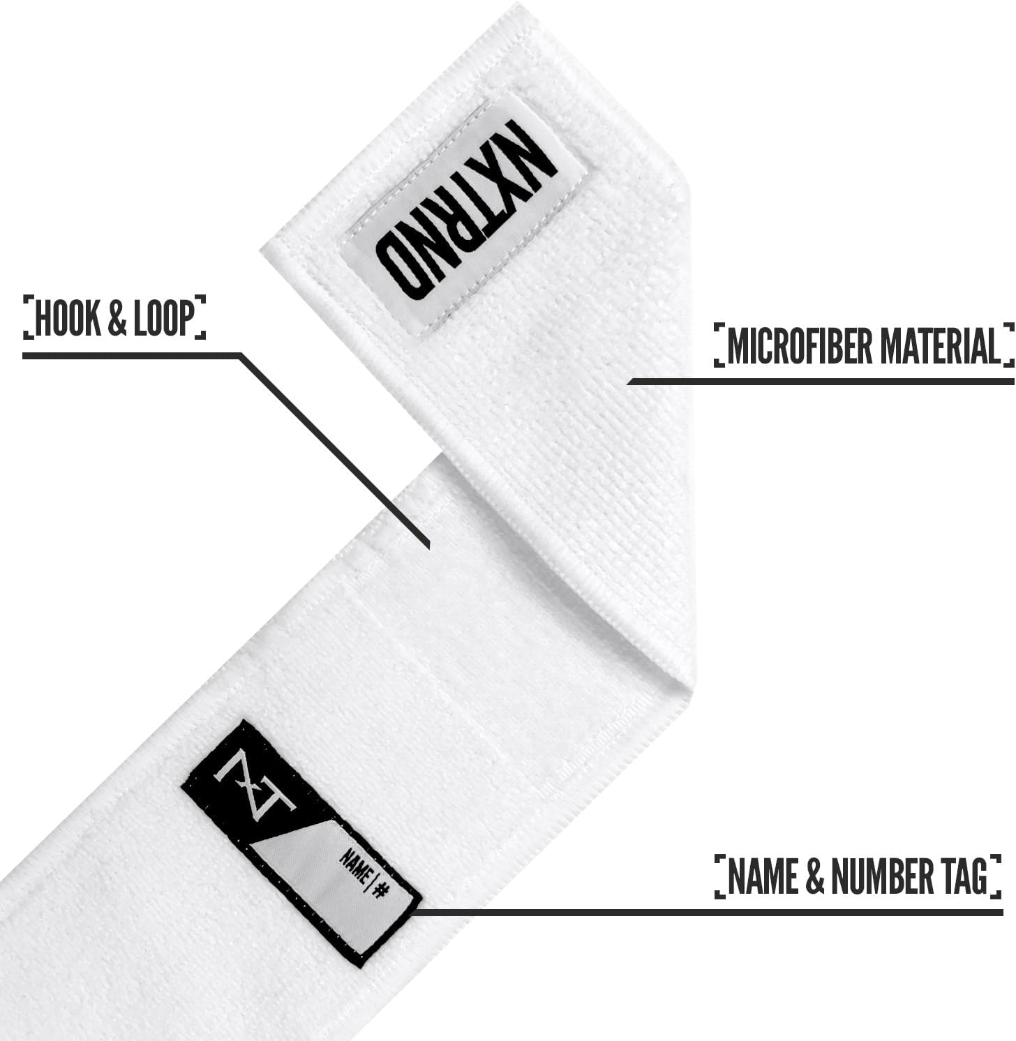 Nxtrnd Streamer Football Towel - Lightweight Thin Sports Towel for Drying Hands & Football Gear - White Color