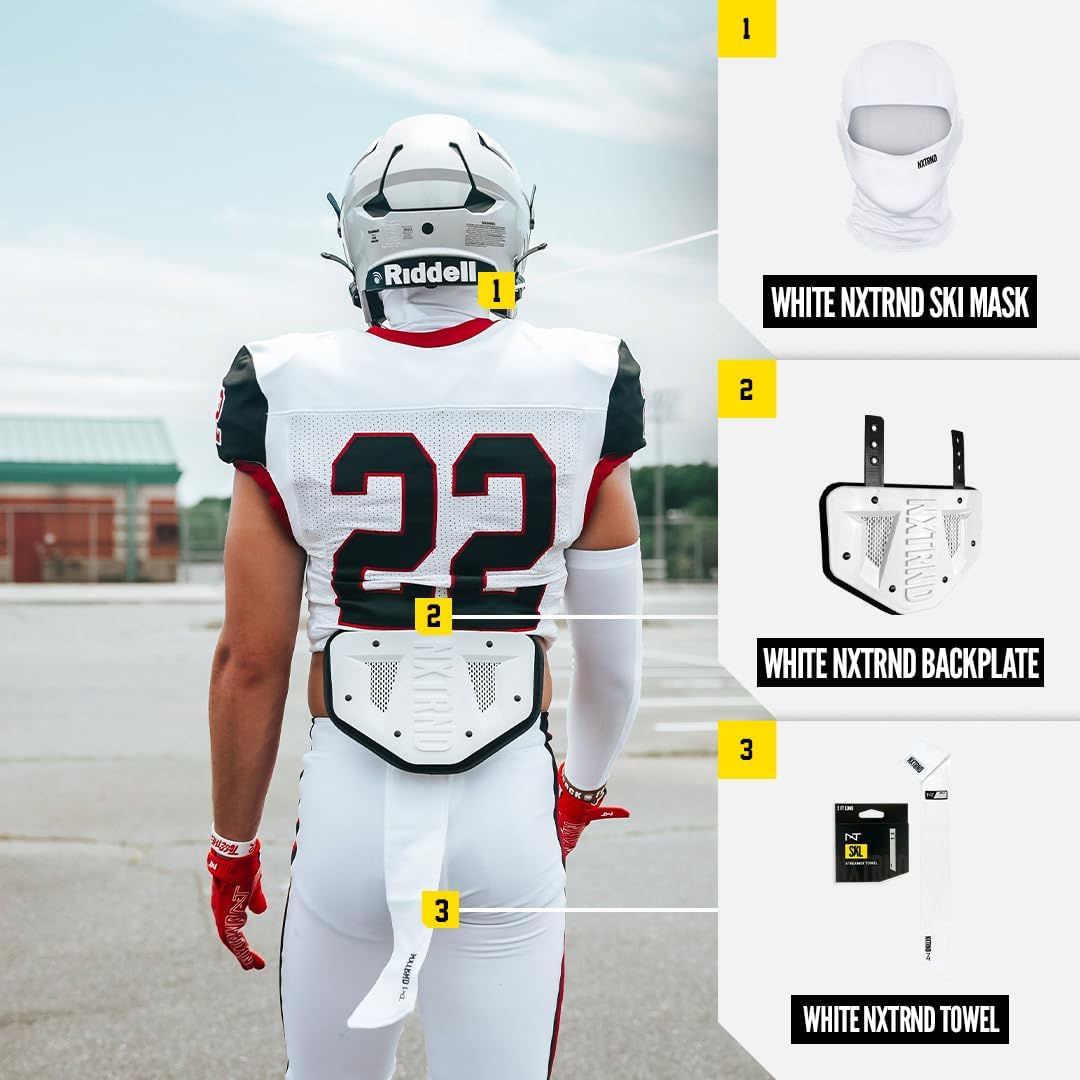 Nxtrnd Streamer Football Towel - Lightweight Thin Sports Towel for Drying Hands & Football Gear - White Color