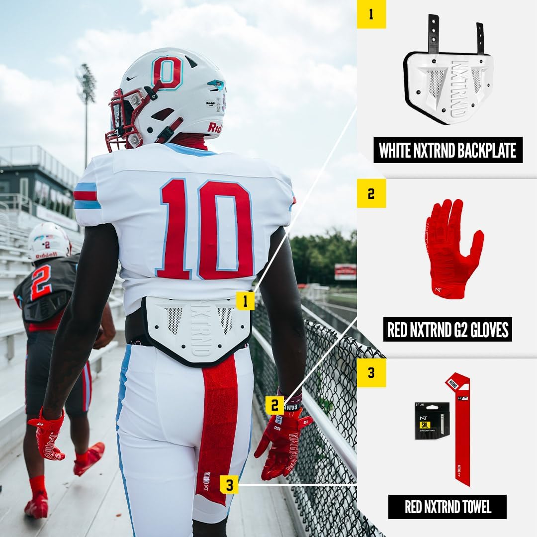 Nxtrnd Streamer Football Towel - Thin Sports Towel for Drying Hands & Accessories - Red