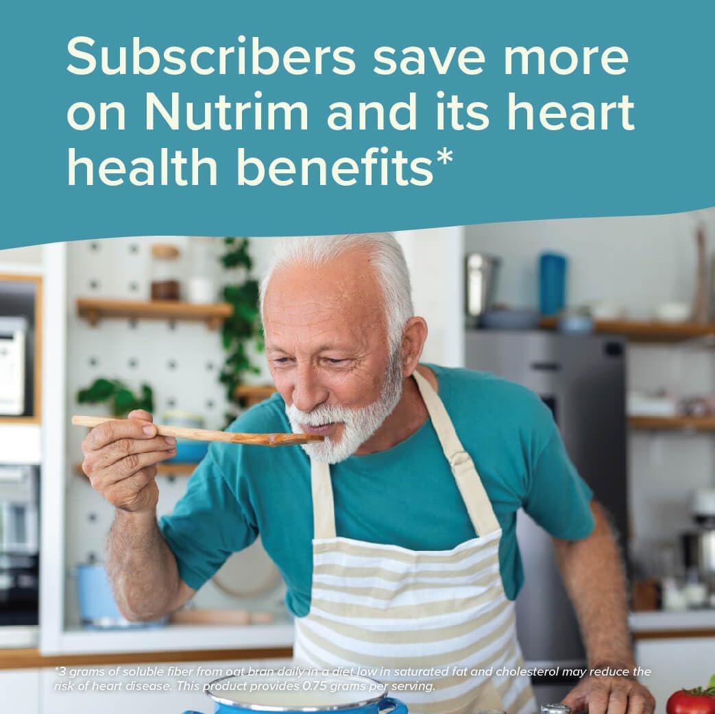Oat Bran Powder with 750mg Beta Glucan - Soluble Fiber for Cholesterol & Immune Support - Heart Healthy & Vegan