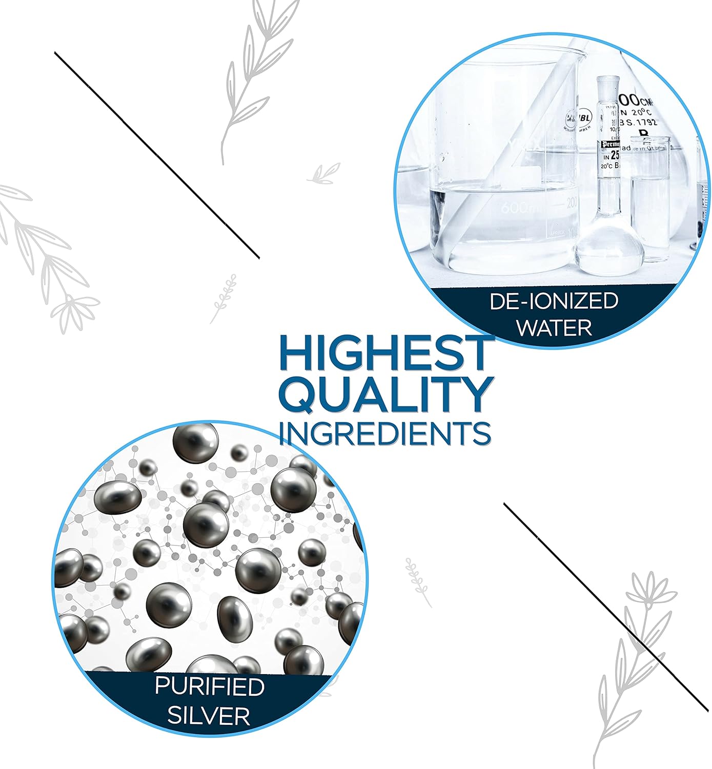 Ocean Bay Naturals Liquid Nano Silver 10ppm - Highly Absorbable Silver Solution in 32oz Amber PET Bottle