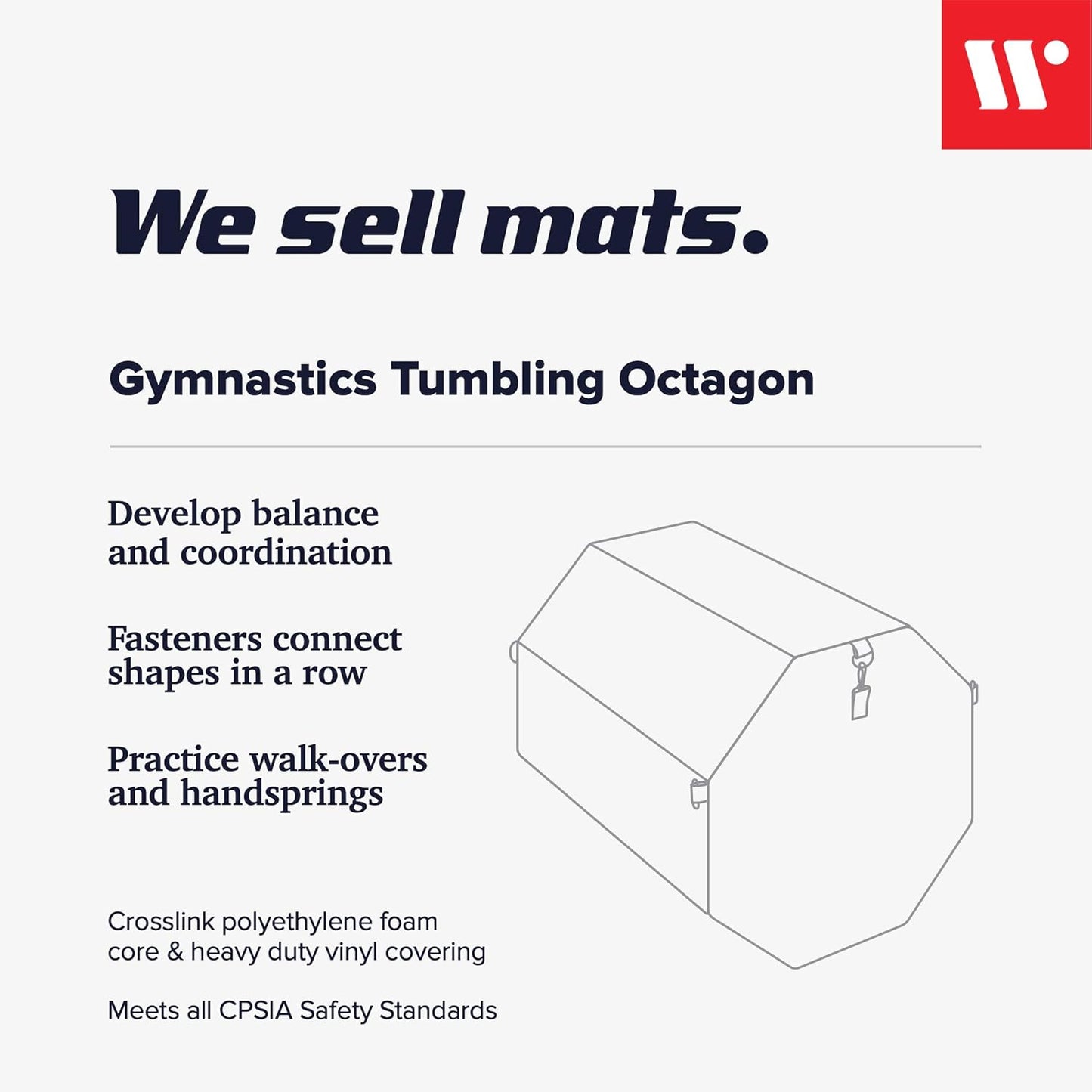 Octagon Gymnastics Skill Shape Tumbling Mat for Gymnastics, Cheerleading, Martial Arts - Backbend Trainer
