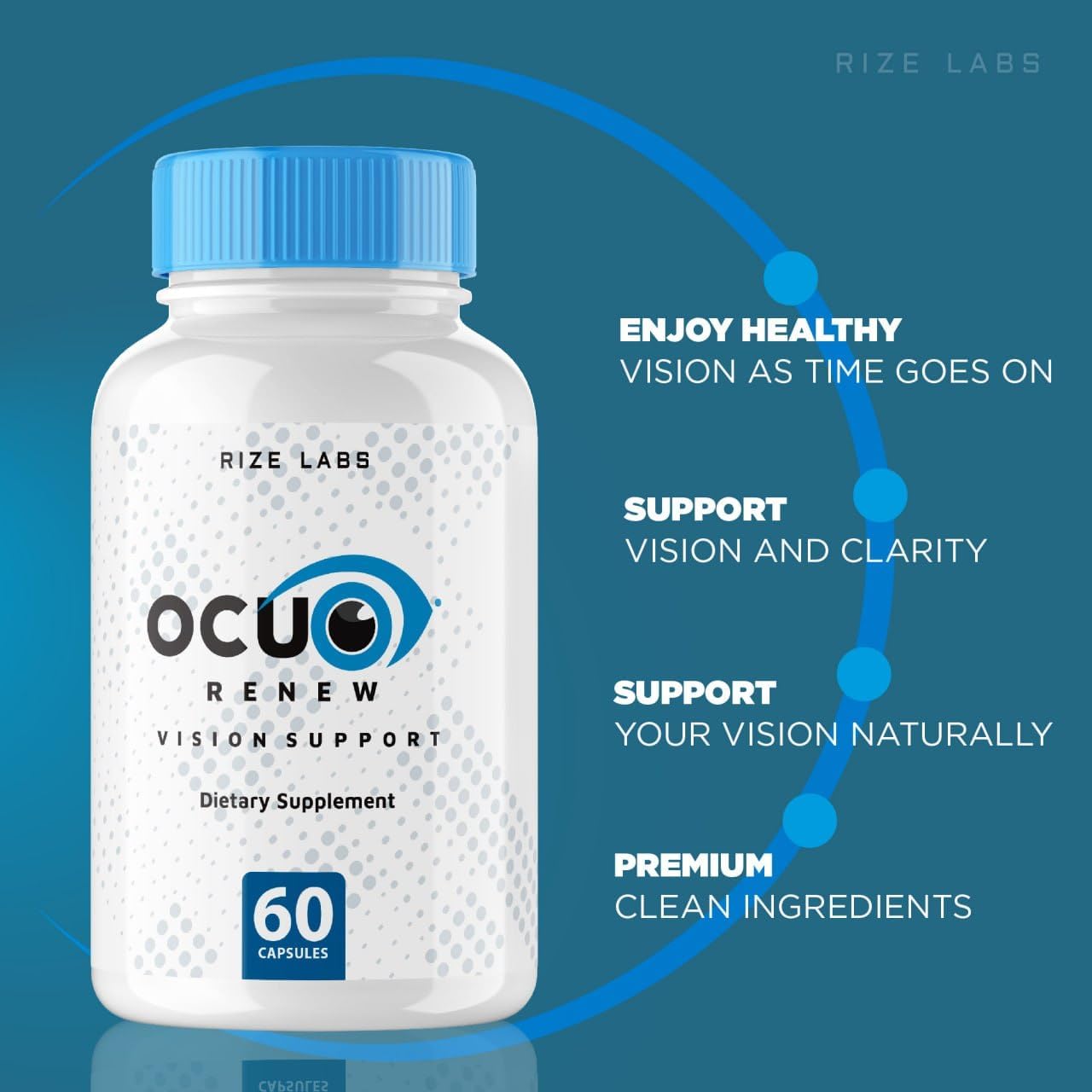 Ocurenew Vision Support Supplement - Natural Capsules for Vision Health & Focus - 60 Capsules
